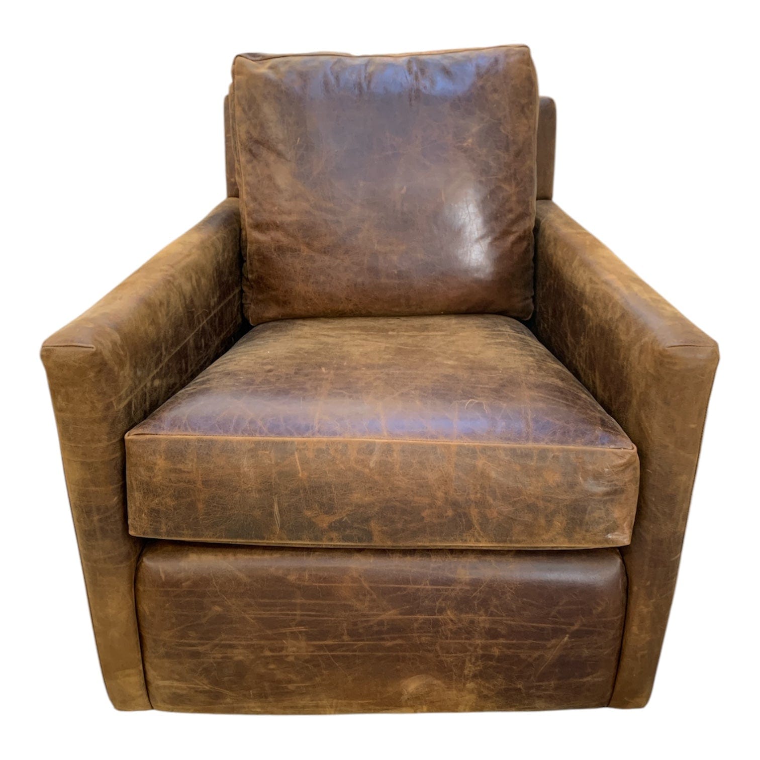 Premium Rocco Leather Swivel Armchair - Modern Office Chair with 360° Rotation, Ergonomic Design for Home & Office Use - Perfect for Living Room, Study, or Executive Workspace