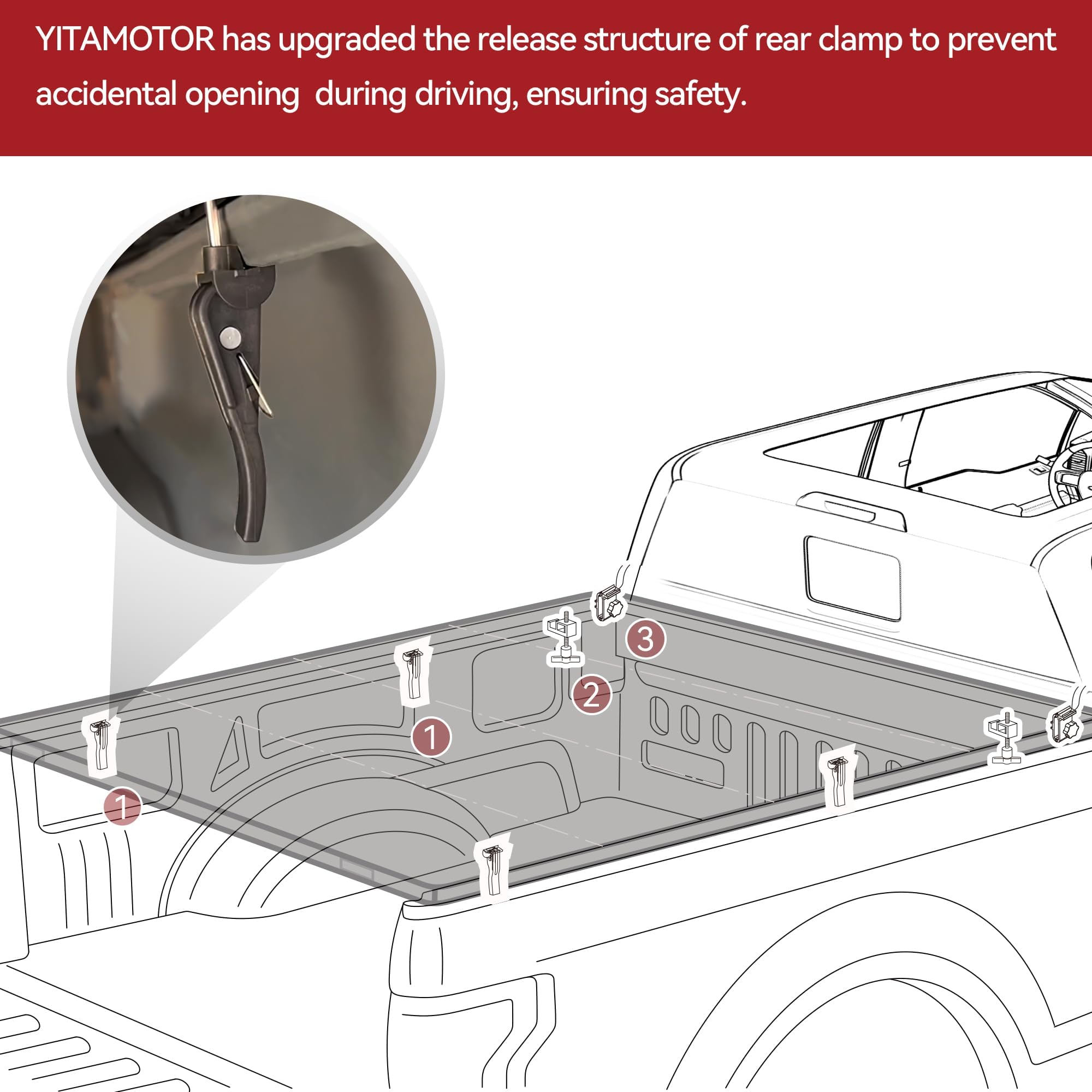 YITAMOTOR Soft Quad Fold Truck Bed Tonneau Cover for 2015-2025 Ford F150 F-150 5.5 ft Styleside Bed | Waterproof & Durable Truck Accessory | Perfect for Hauling, Camping & Outdoor Adventures