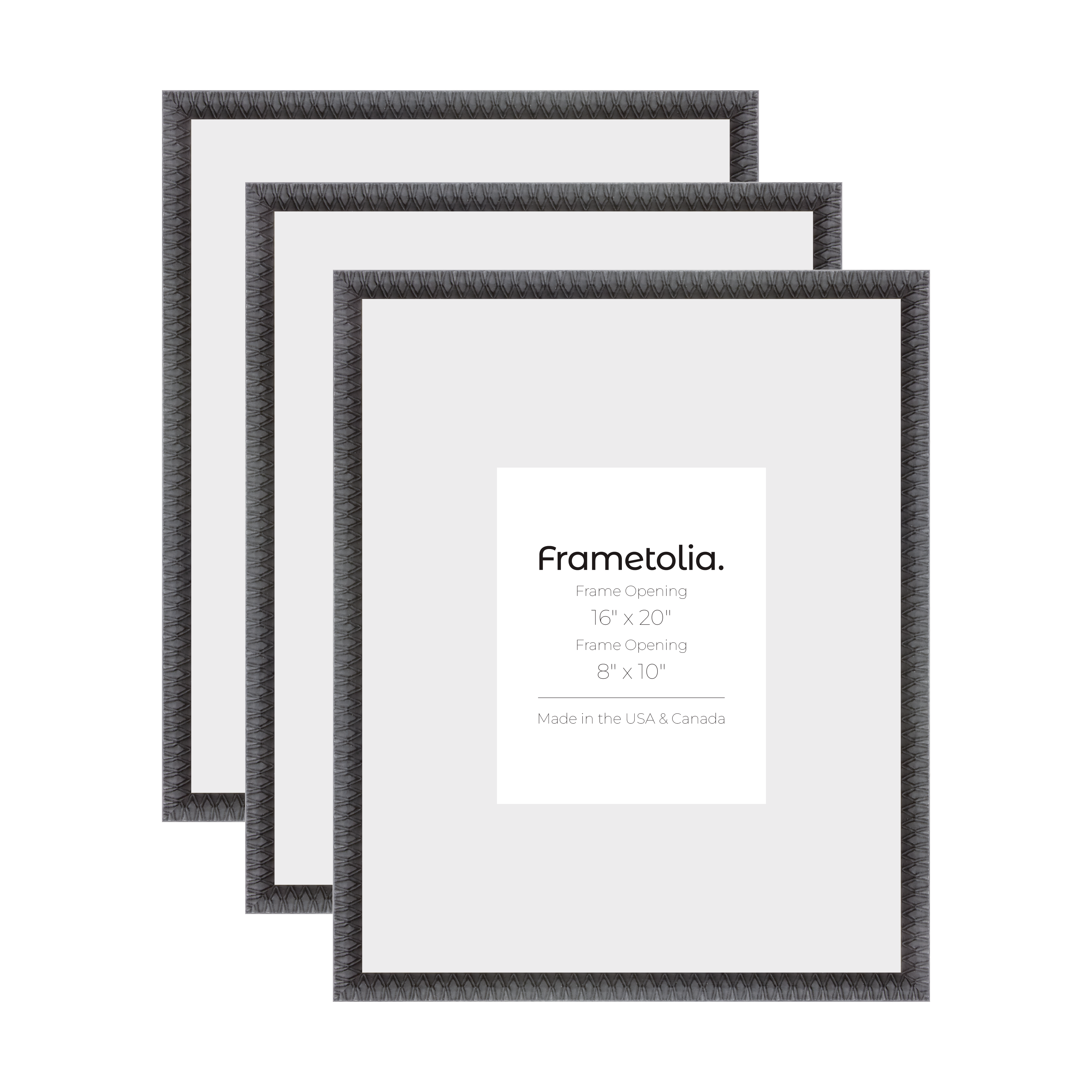Black Art Deco Wall Frames - Set of 3 with 7/8 Inch Width - Perfect for Living Room, Bedroom & Office Decor
