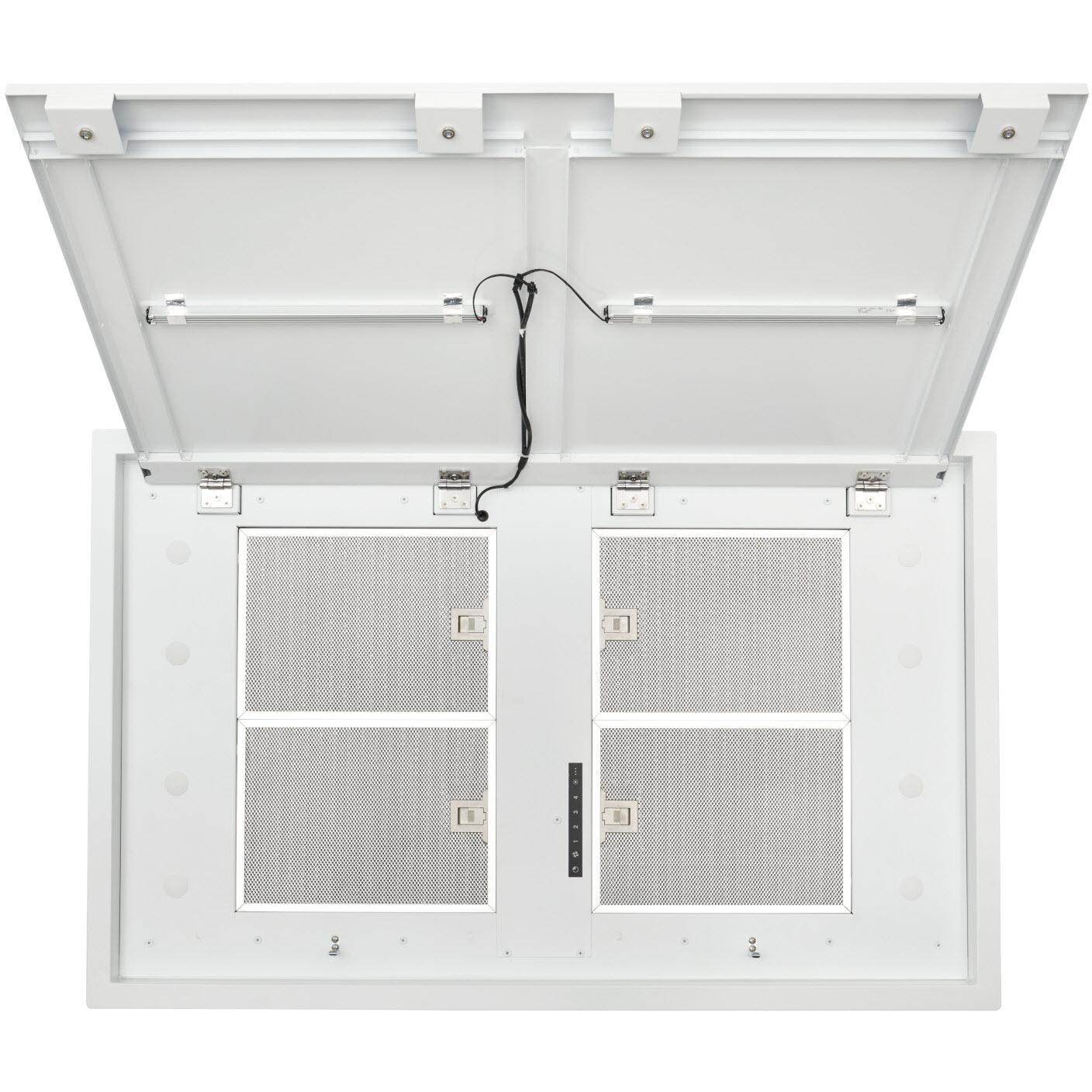 43 Inch HBC1 Series Under Cabinet Range Hood - HBC143EWH - Powerful 400 CFM Ventilation for Kitchen, Stainless Steel, LED Lighting - Perfect for Home Cooking, Grilling & Baking