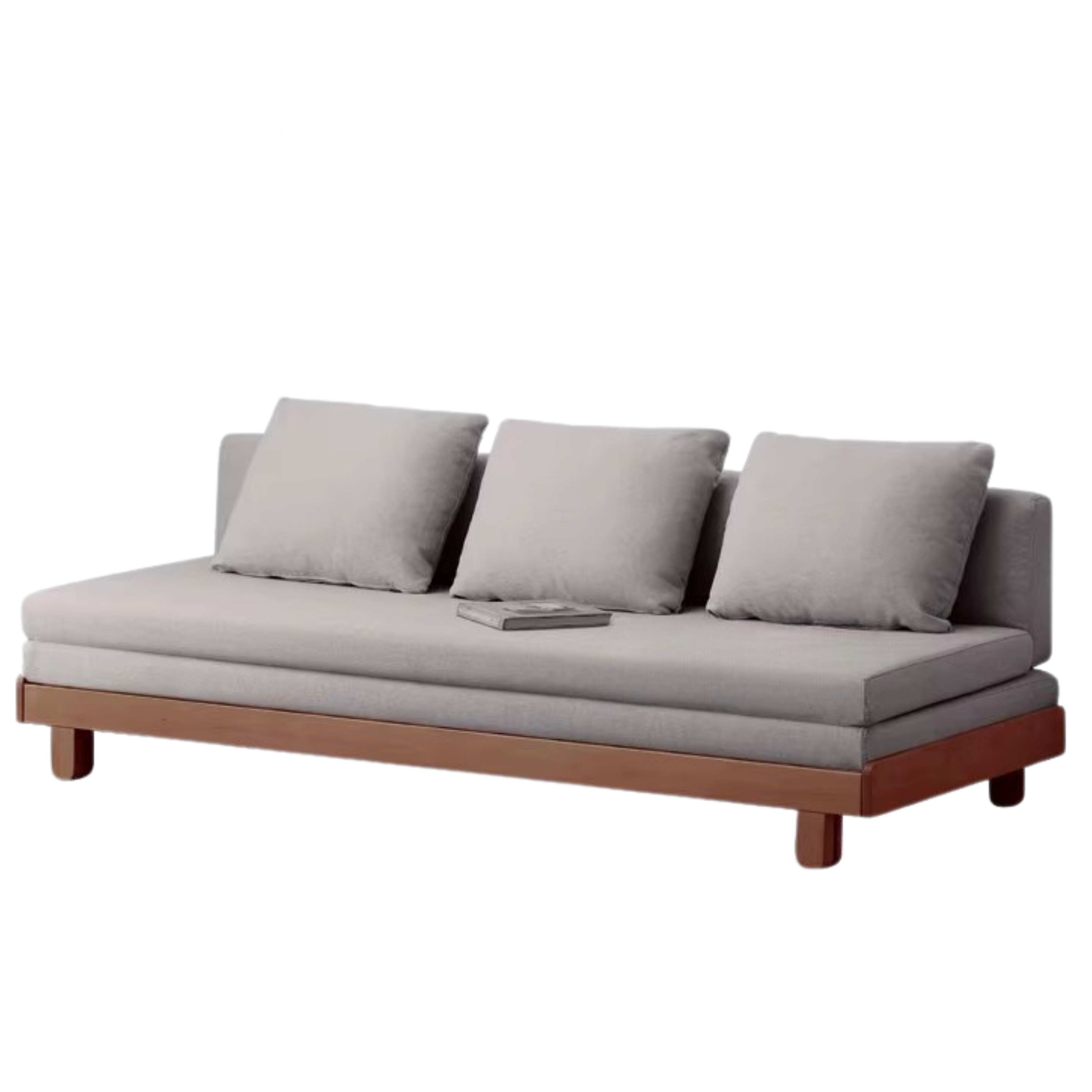 Solid Oak & Beech Wood Sofa Bed - Convertible Sleeper Sofa for Small Spaces, Guest Room & Living Room Furniture - Durable & Stylish Modern Design