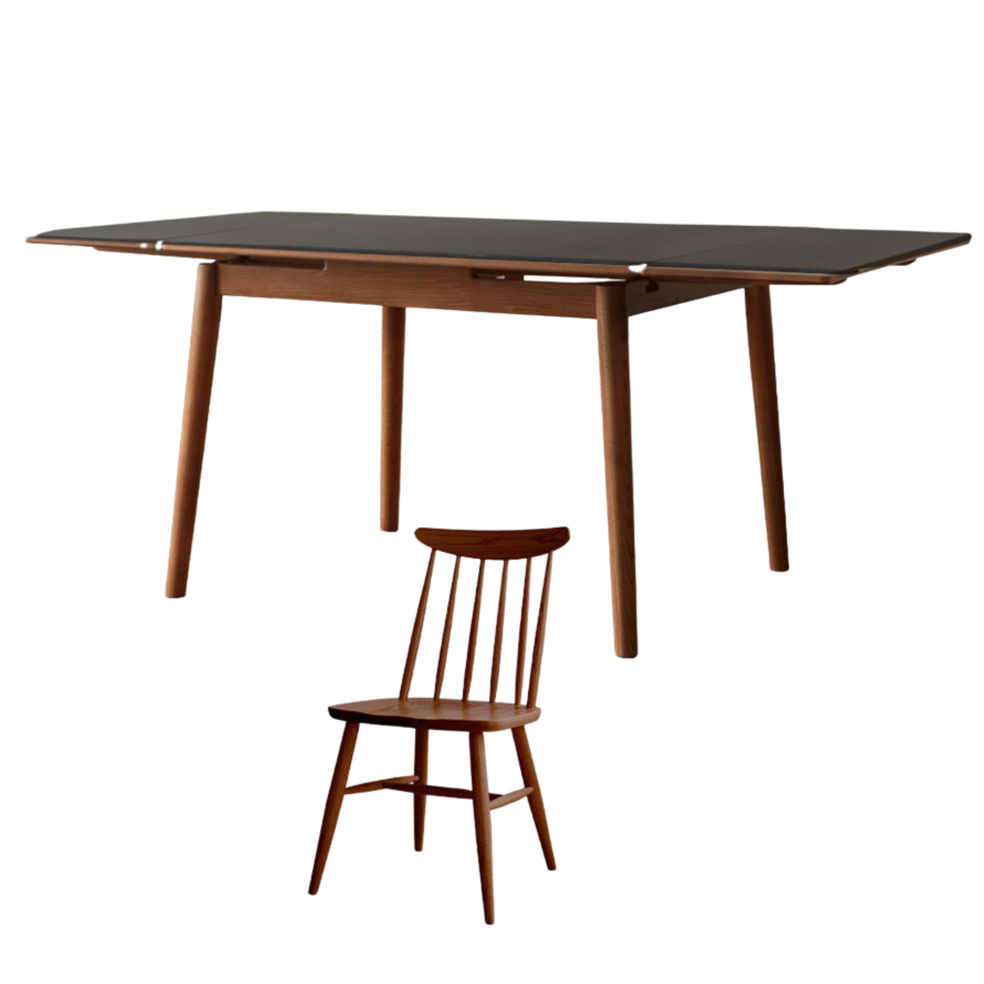 Solid Oak Wood Extendable Dining Table - Expandable Large Tabletop for Family Gatherings & Dinner Parties | Perfect for Small Spaces & Entertaining Guests