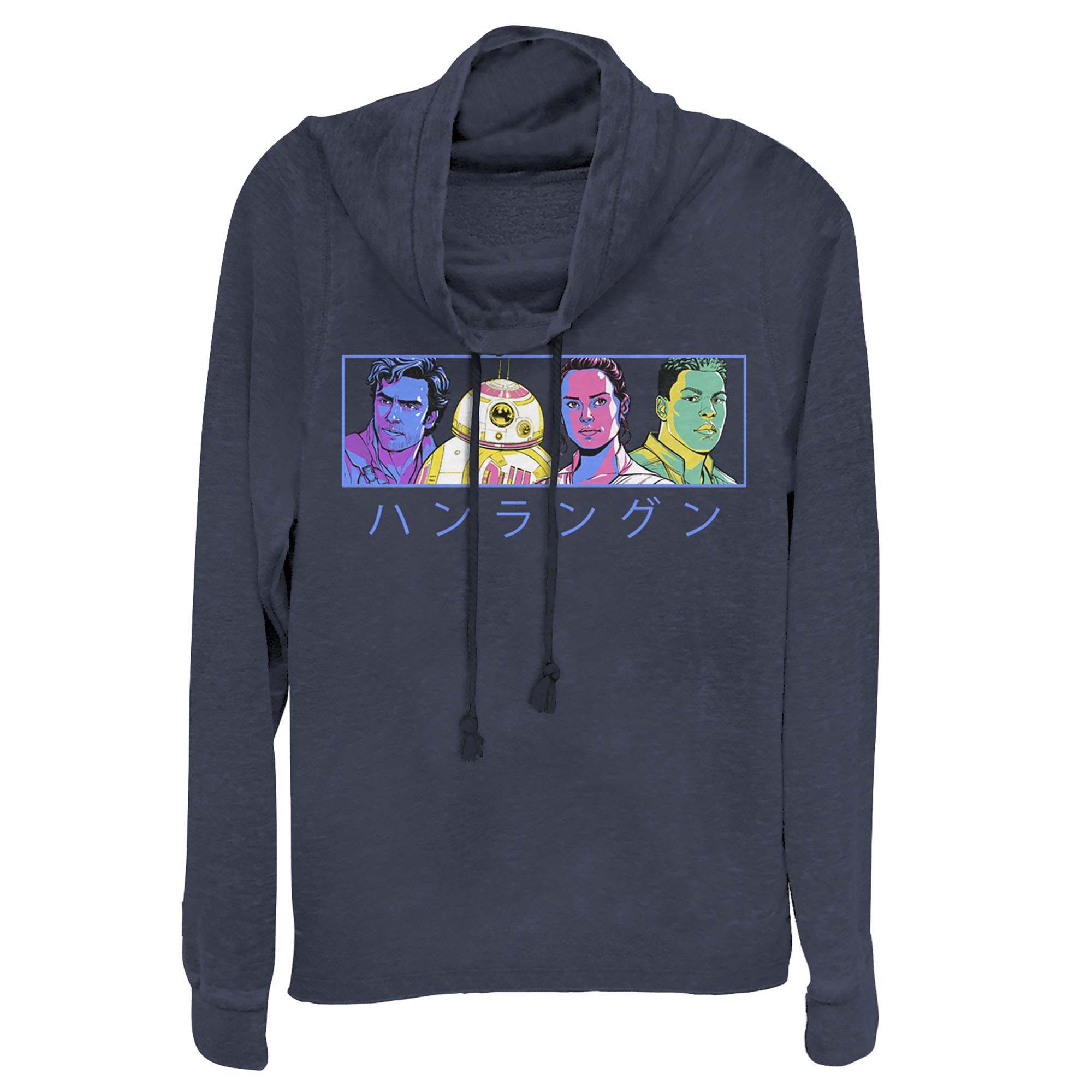 Star Wars The Rise of Skywalker Resistance Women's Long Sleeve Knit Top - Navy Blue X-Large | Cowl Neck Pullover Sweater for Cosplay, Movie Nights & Star Wars Fan Gifts