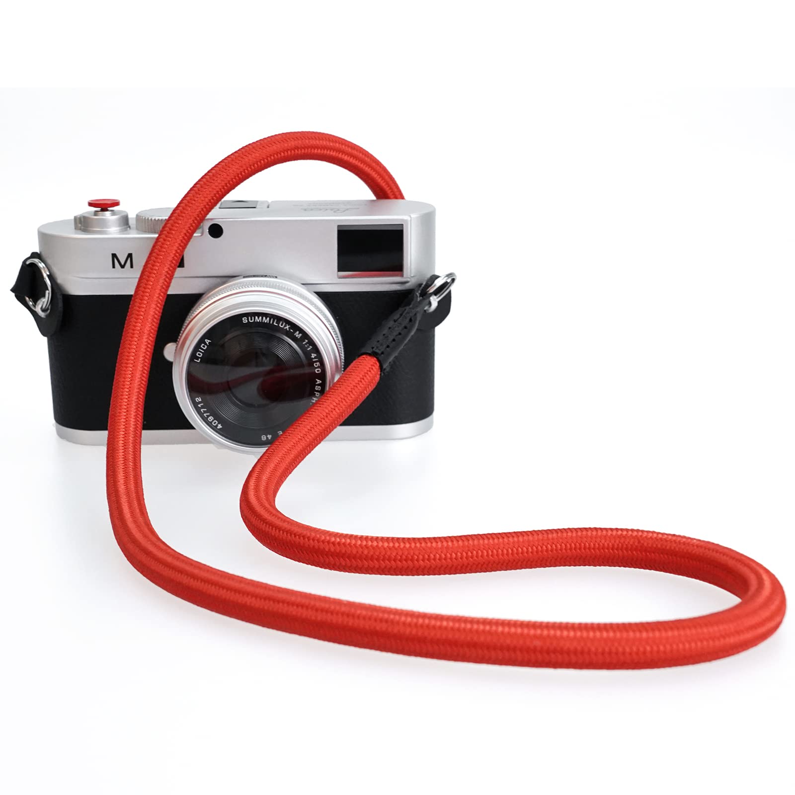 Camera Shoulder Strap - Durable Climbing Rope Neck Strap for DSLR & Mirrorless Cameras with Lens Cap Keeper (Red) - Perfect for Travel, Hiking & Outdoor Photography