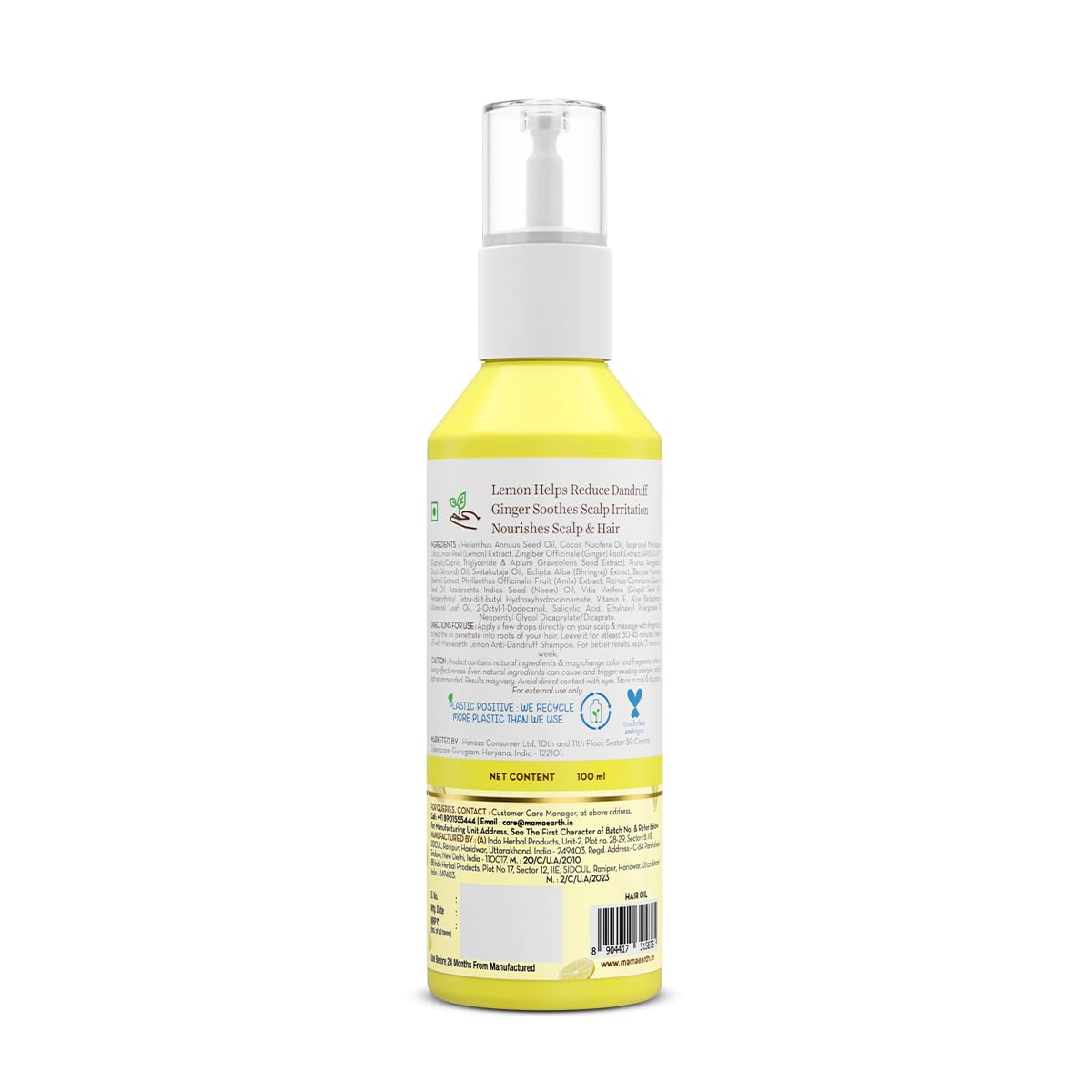 Mamaearth Lemon Anti-Dandruff Hair Oil 100ml - Clinically Proven Formula with Lemon, Ginger & Neem for Flaky Scalp Relief | Nourishes & Strengthens Hair | Treats Scalp Irritation & Itchiness | Perfect for Daily Hair Care & Dandruff Control