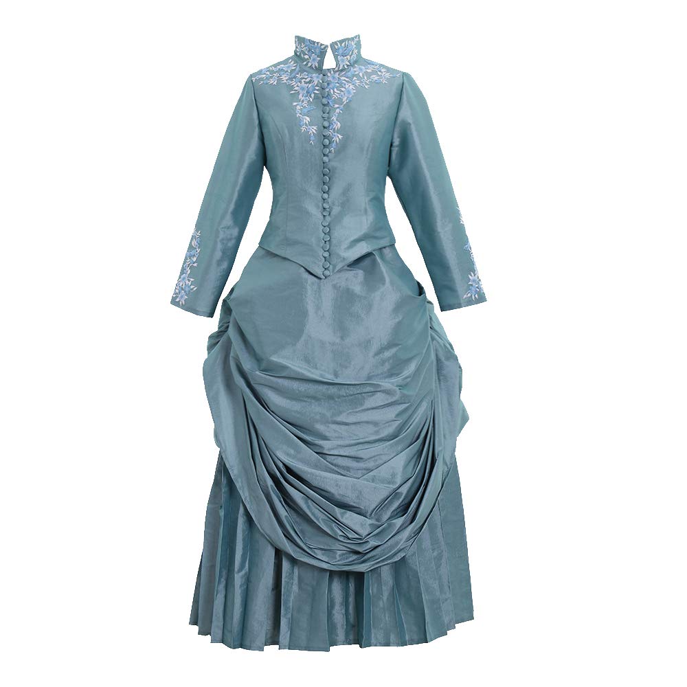 Steampunk Victorian Gothic Cosplay Costume for Women | Elegant Bustle Gown Dress with Lace Details | Perfect for Halloween, Renaissance Fairs & Themed Parties
