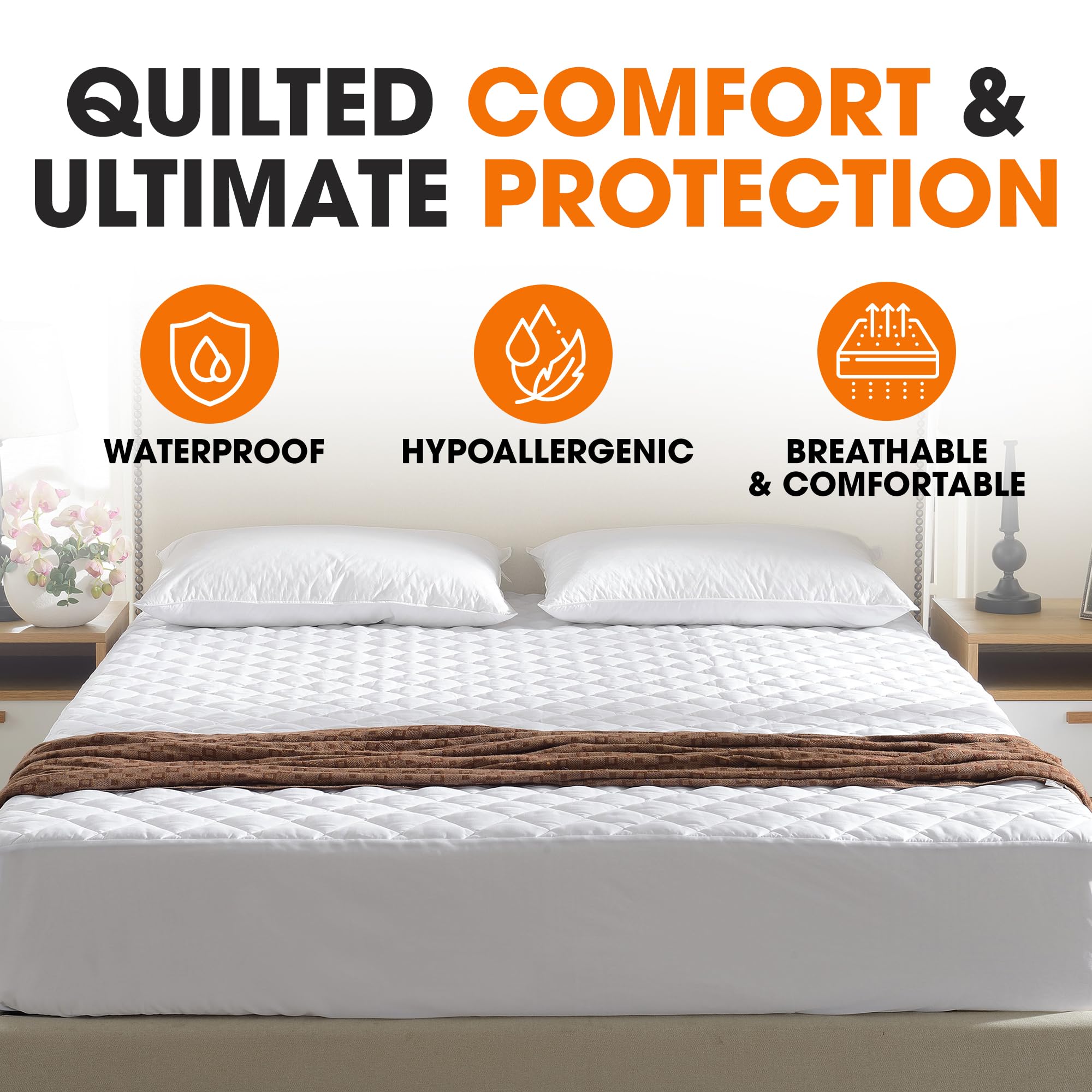 Waterproof Mattress Protector for Adults, Kids & Pets - Twin Size - Ideal for Incontinence & Bedwetting Protection