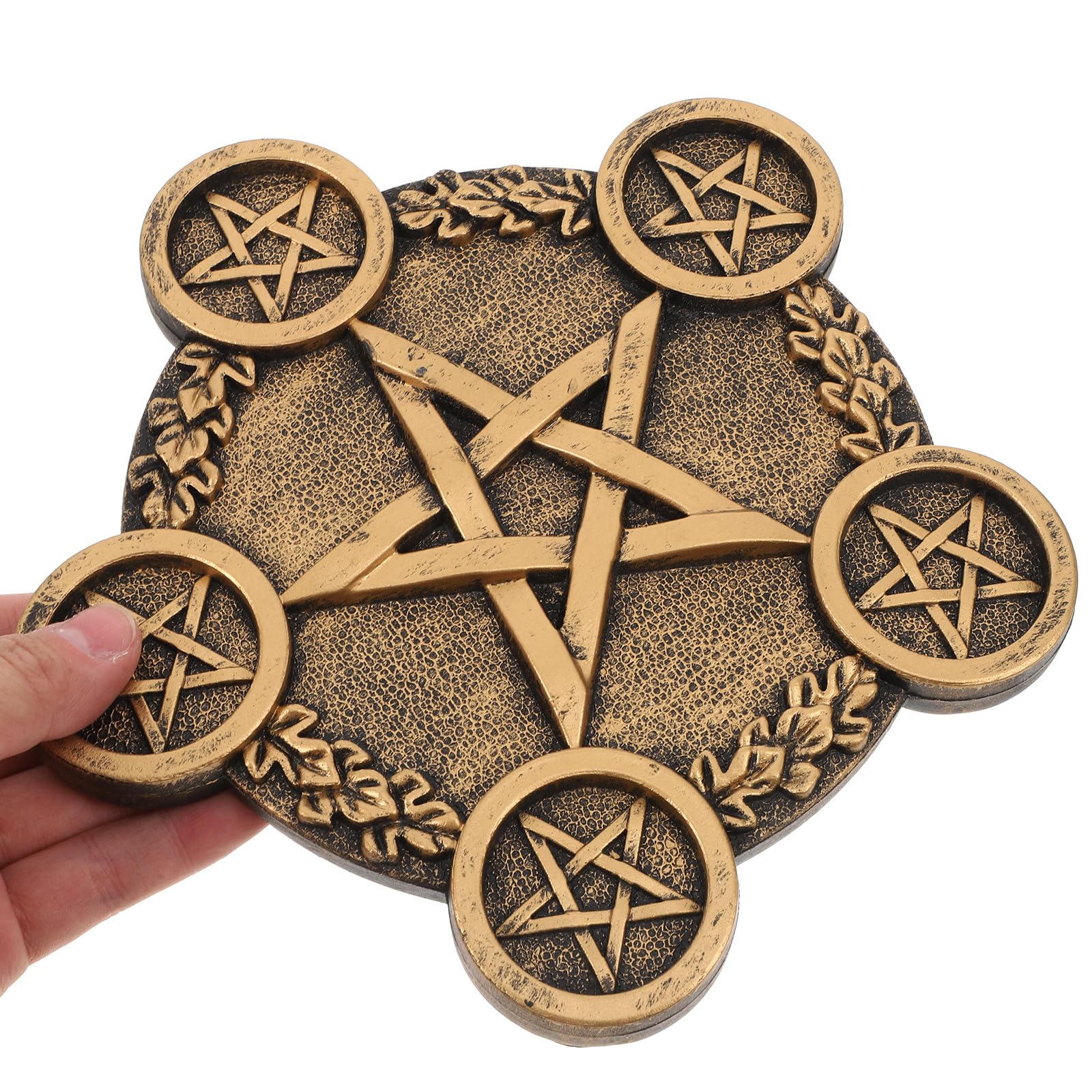 NUOBESTY Star Candle Holder - Astrology Pentacle Altar Plate, Resin Tealight Holder Tray for Witchcraft, Wiccan & Tarot Rituals - Perfect for Meditation, Home Decor & Spiritual Ceremonies