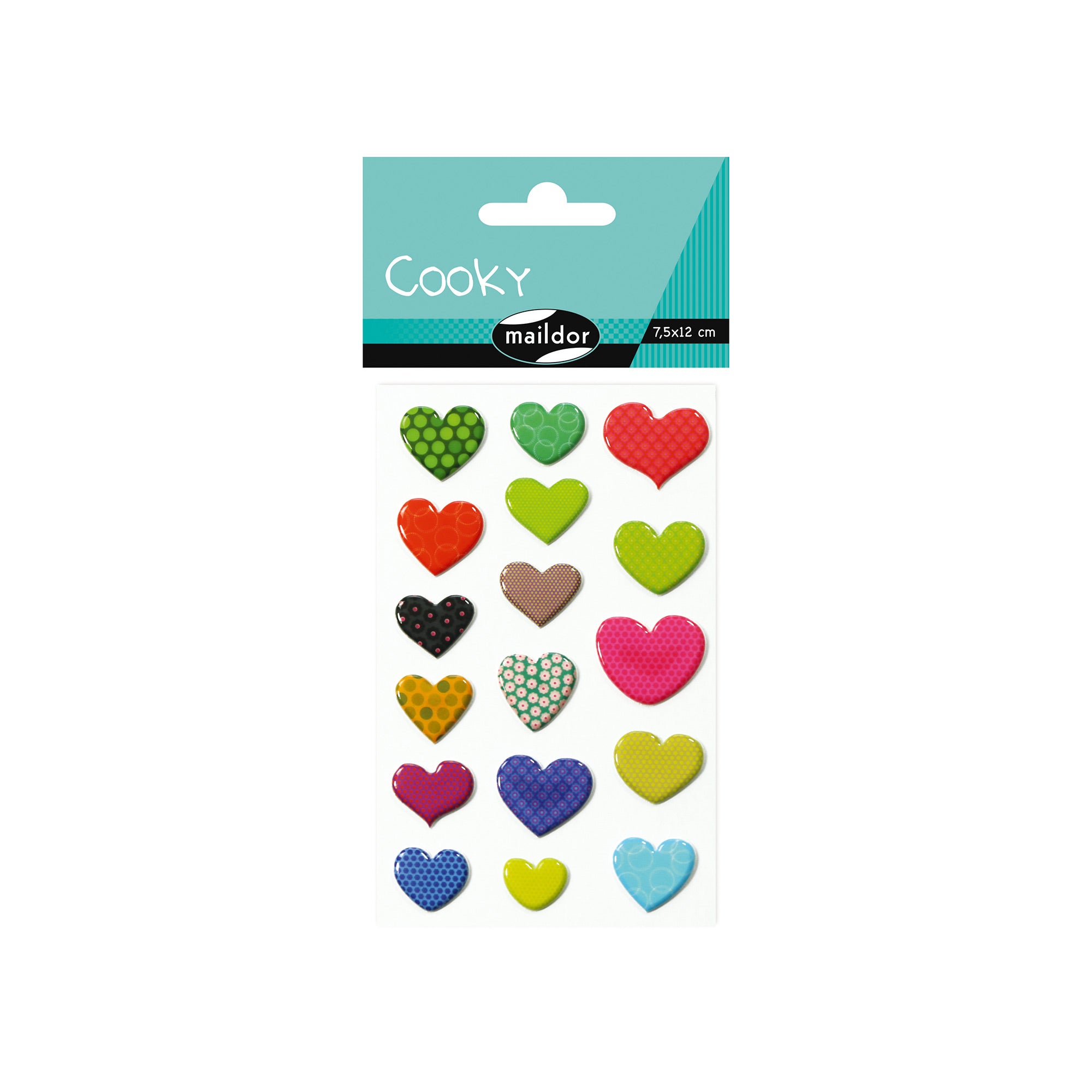 3D Cookie Stickers - Patterned Hearts Decorations for Baking, DIY Crafts, and Party Favors | Perfect for Cupcakes, Cookies, and Gift Wrapping