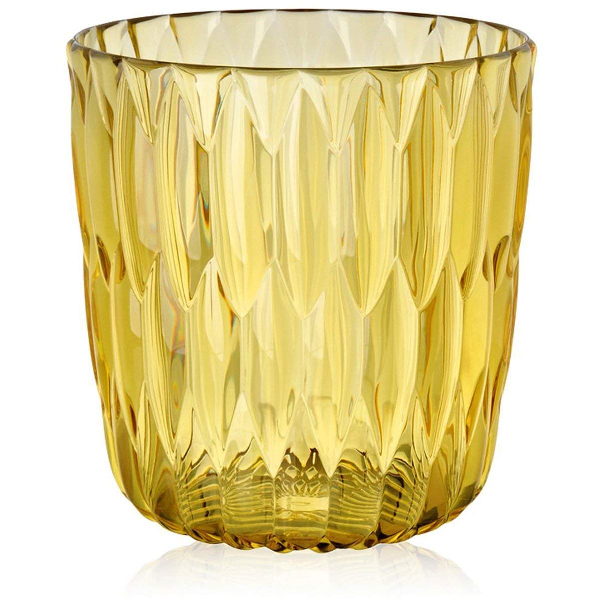 Kartell Jelly Vase by Patricia Urquiola - Set of 2 Transparent Yellow Glass Vases for Modern Home Decor | Perfect for Floral Arrangements, Centerpieces, and Living Room Accents