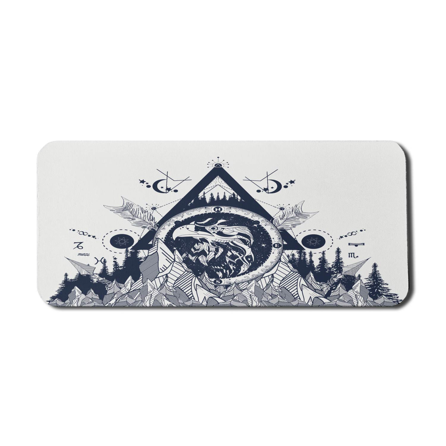 Ambesonne Tribal Eagle Forest Mountains Design Non-Slip Rubber Gaming Mouse Pad - 35