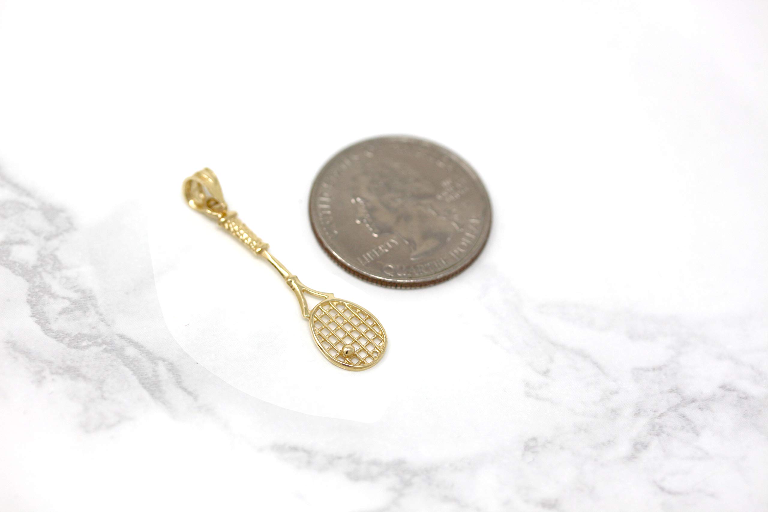 14K Gold Tennis Racket Charm Pendant Necklace for Women - Elegant Sports Jewelry Gift for Tennis Lovers, Players & Coaches (Perfect for Matches, Birthdays & Anniversaries)