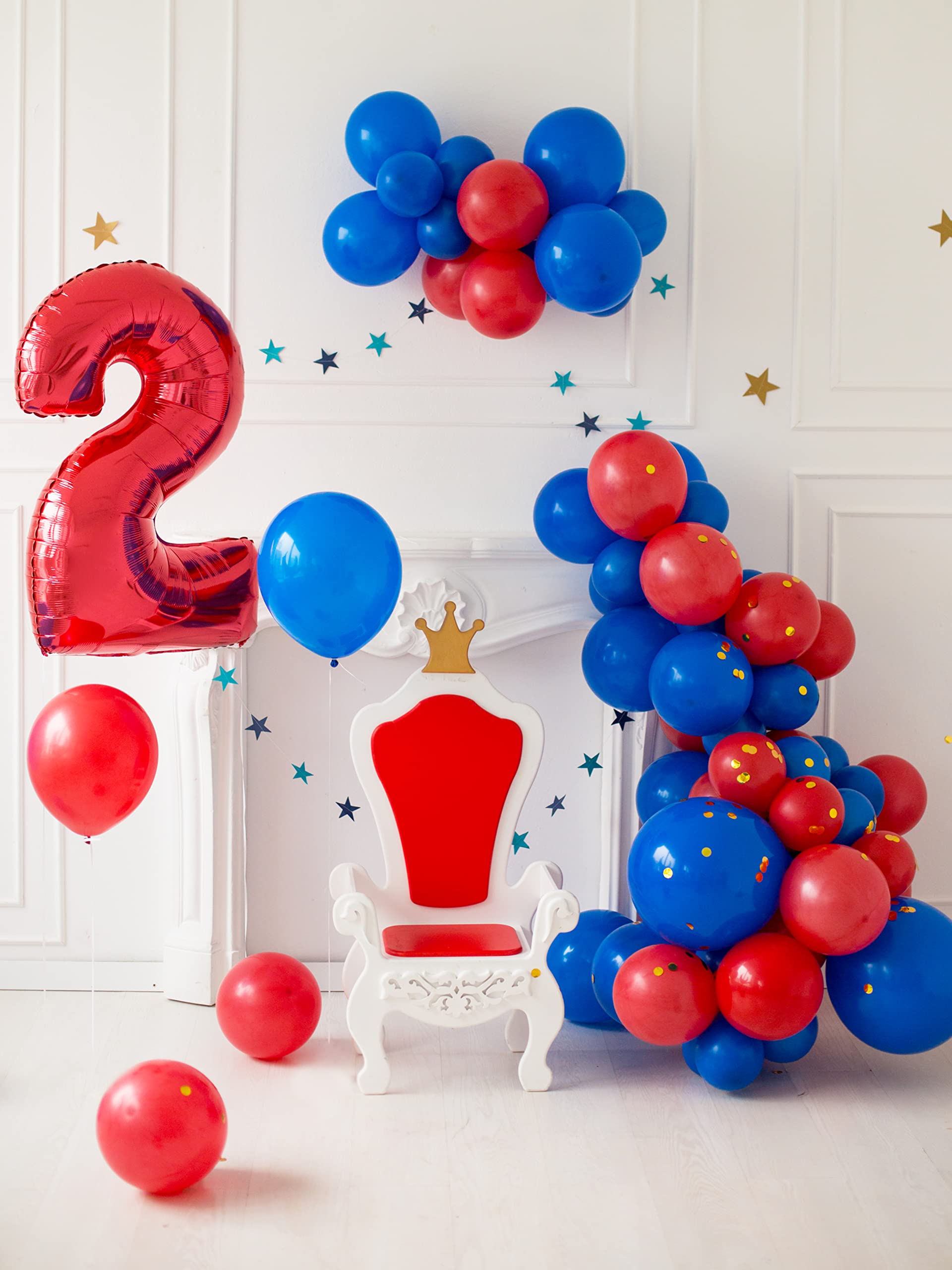 200pcs Red & Royal Blue Balloons for Birthday, Wedding, Baby Shower Decorations - Premium Latex Party Balloons for Indoor & Outdoor Events - Perfect for Themed Parties, Graduations, and Celebrations