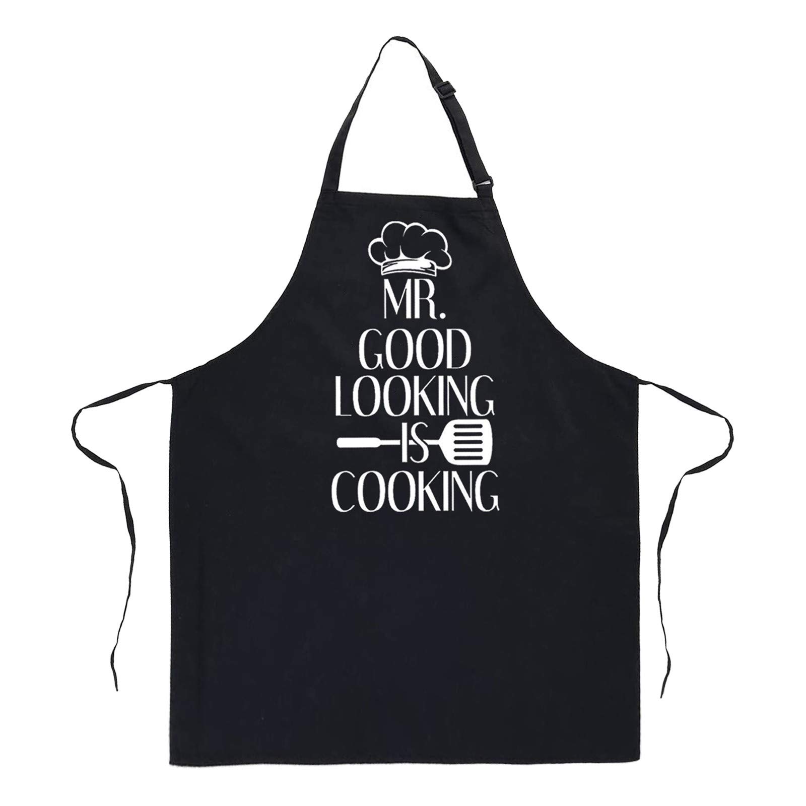 Stylish Printed Apron for Men & Family - Cute Kitchen Cooking Apron with Text Design - Perfect for BBQ, Baking & Home Cooking