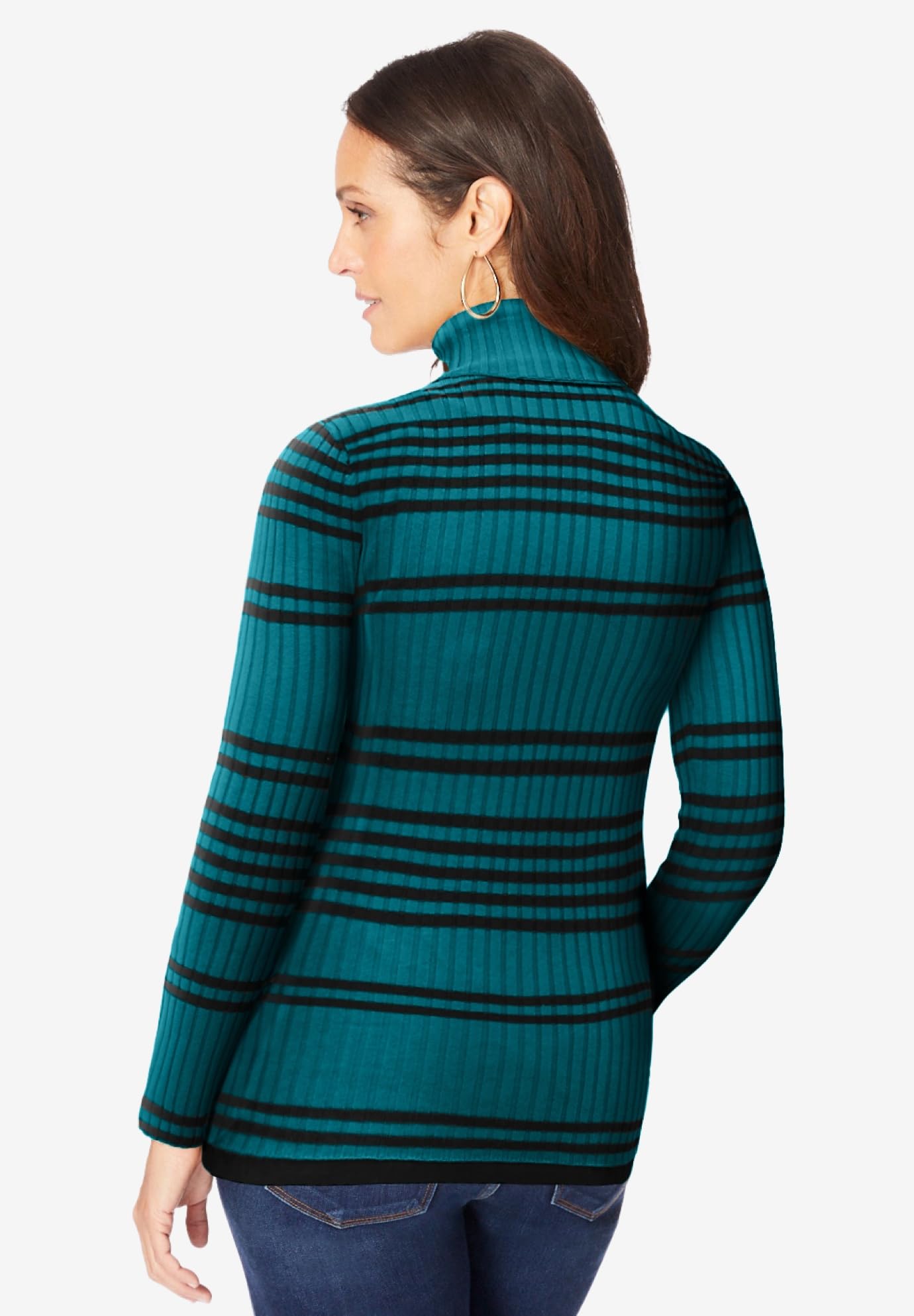 Jessica London Plus Size Cotton Turtleneck Sweater for Women - Cozy Winter Wear