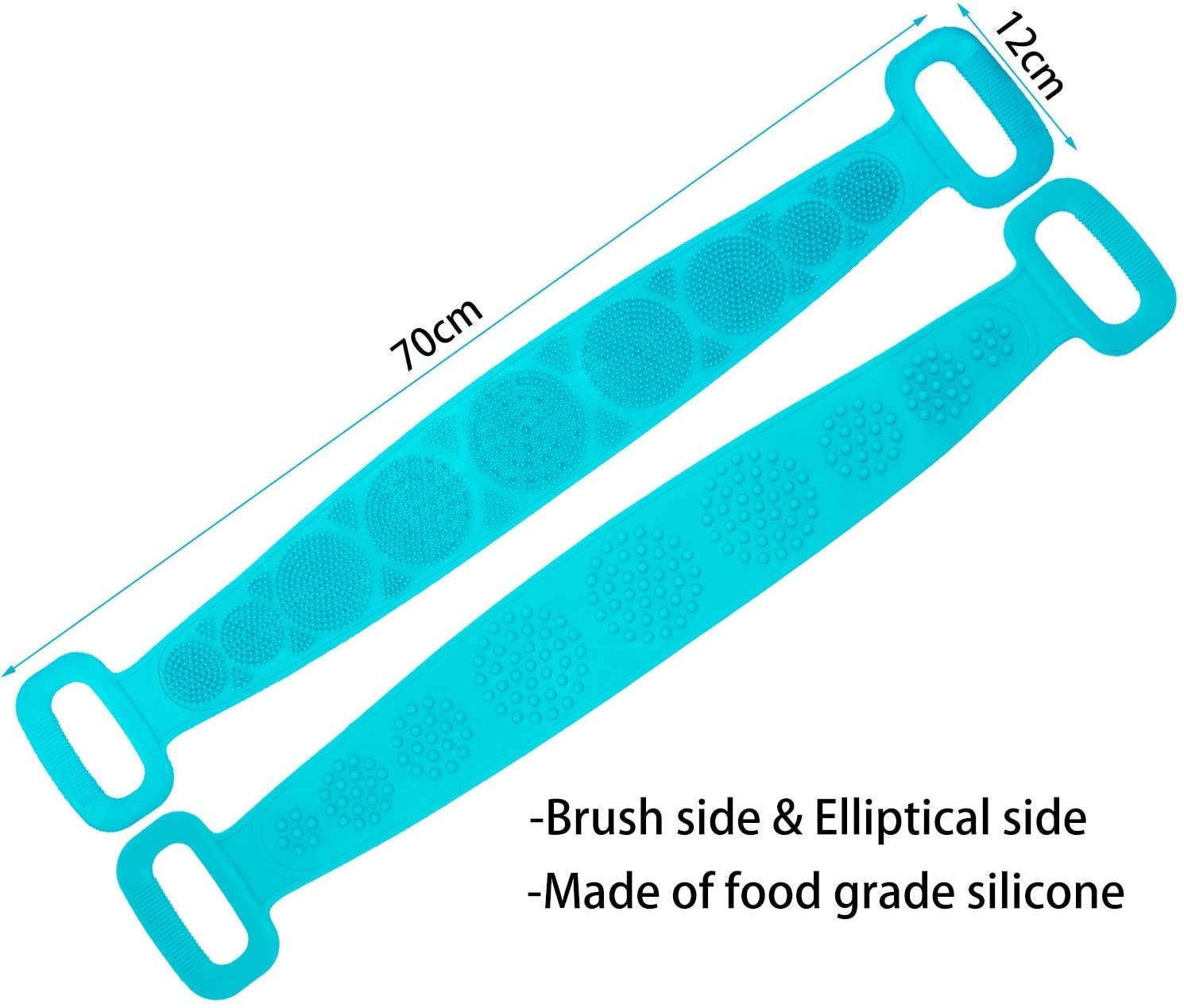 DRUDRAYA Silicone Bath Body Brush - Dual Sided Exfoliating Scrubber with Massage Particles for Men & Women - Soft Body Brush Removes Dirt & Dead Skin - Easy to Clean & Lathers Well - Perfect for Shower, Spa & Dry Brushing Routine