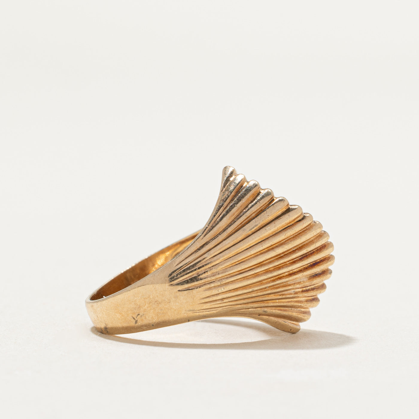 10K Yellow Gold Grooved Dome Ring - Size 6 | Elegant Wedding Band, Anniversary Gift for Her, Everyday Fashion Jewelry