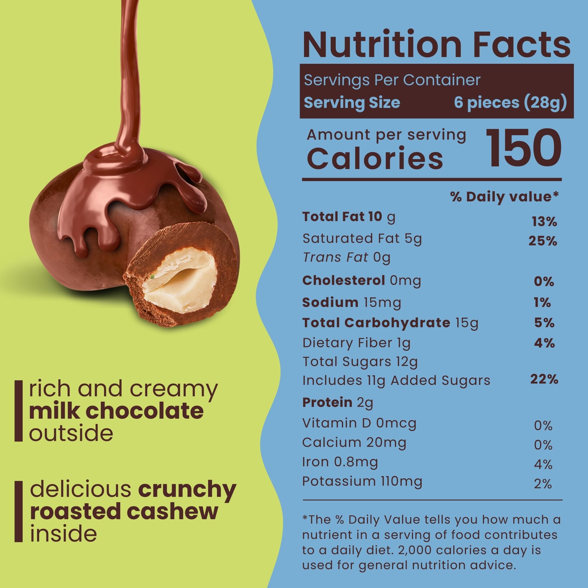 Nutic Milk Chocolate Covered Cashews - 1LB Bag, Premium Chocolate Coated Nuts for Snacks, Gifts & Desserts | Creamy, Crunchy & Irresistible | Perfect for Christmas, Valentine's Day, Parties & Movie Nights | Made in USA, Gluten-Free, Non-GMO