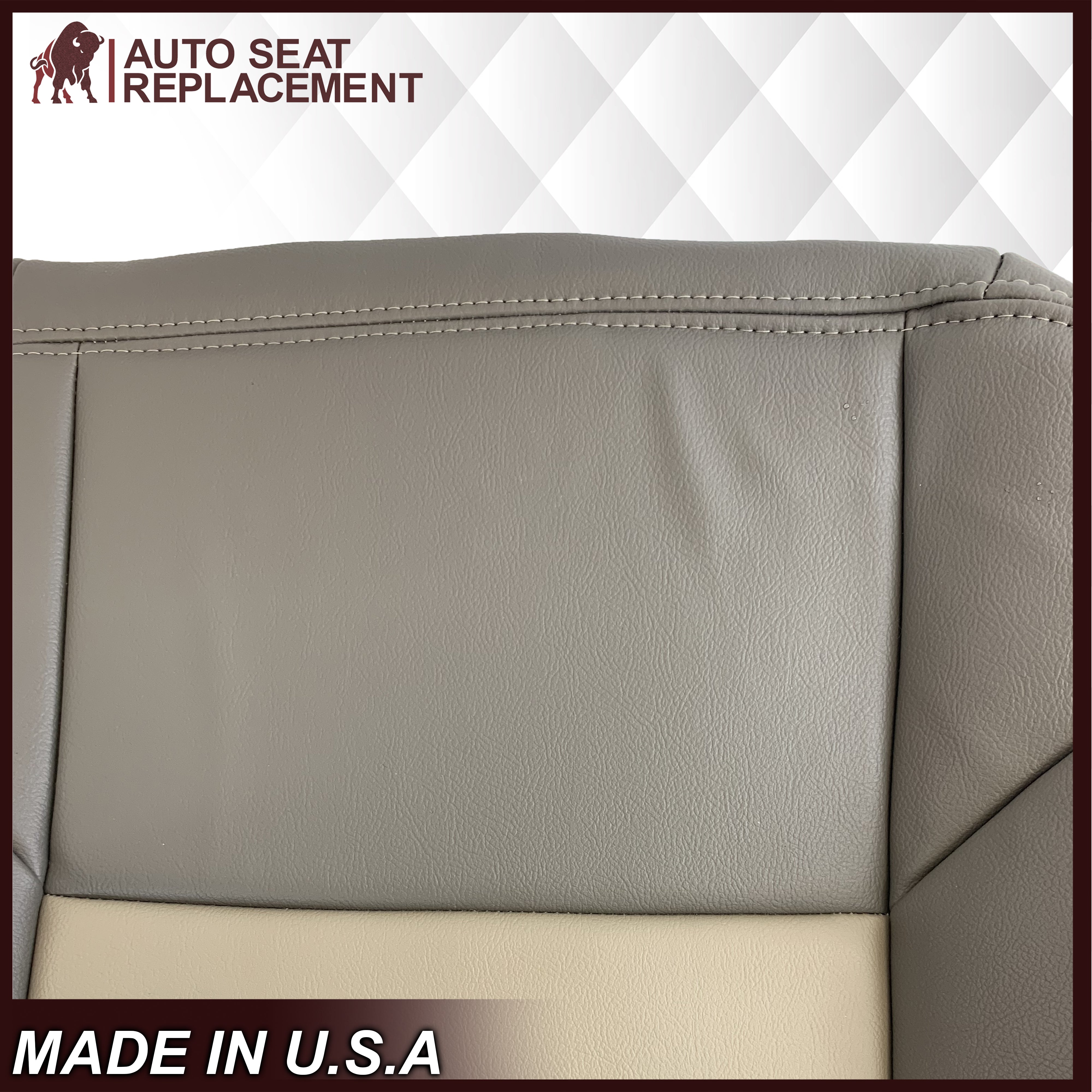 2002-2004 Ford Excursion Eddie Bauer Edition 60/40 Split Second Row Seat Covers - 2-Tone Tan & Gray | Custom Fit for SUV Protection & Comfort | Perfect for Road Trips, Family Travel & Off-Road Adventures