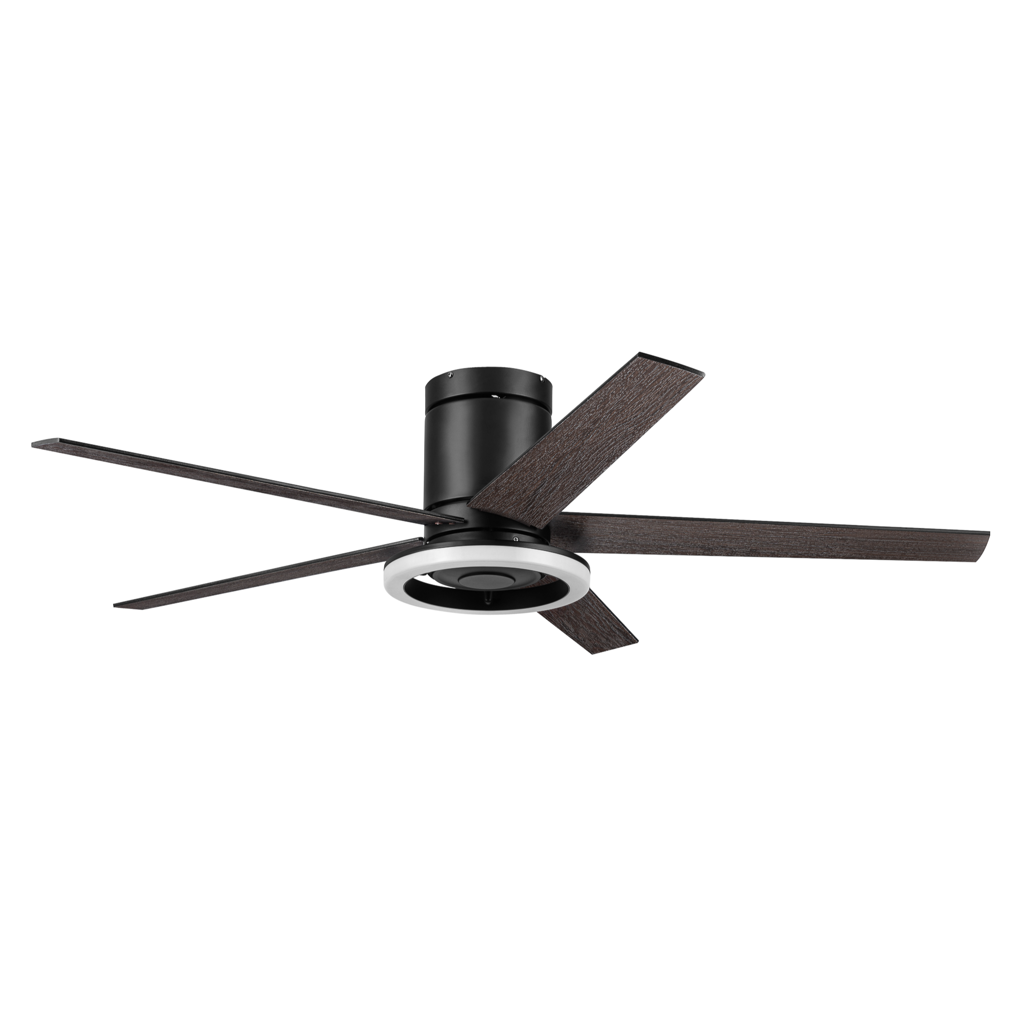52 Inch Honeywell Graceshire Matte Black Ceiling Fan with LED Ring Light & Remote Control - Perfect for Living Room, Bedroom, and Outdoor Patio Cooling
