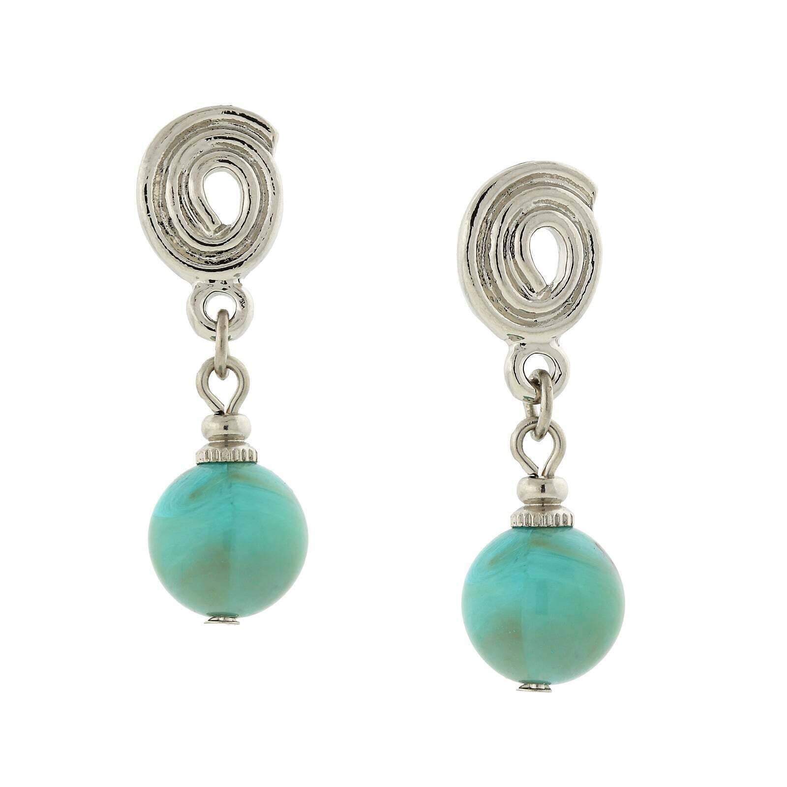 1928 Vintage Style Imitation Turquoise Beaded Drop Earrings for Women - Boho Chic Dangle Earrings for Party, Wedding & Everyday Wear