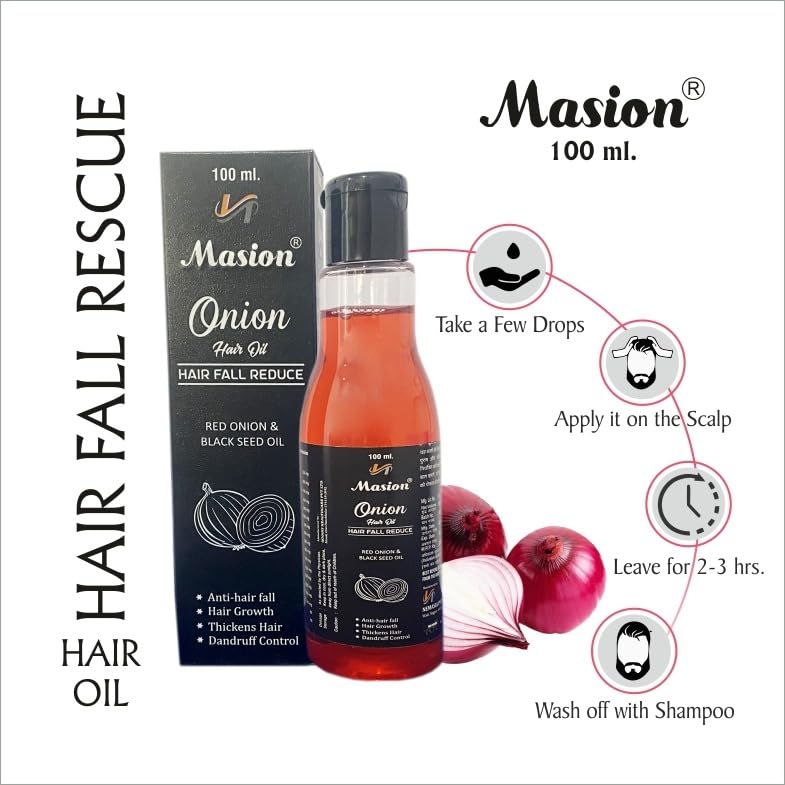 Maison Onion Hair Oil for Hair Growth & Hair Fall Control - 100ml | Natural Hair Care Solution for Thicker, Stronger Hair | Perfect for Daily Use & Scalp Nourishment