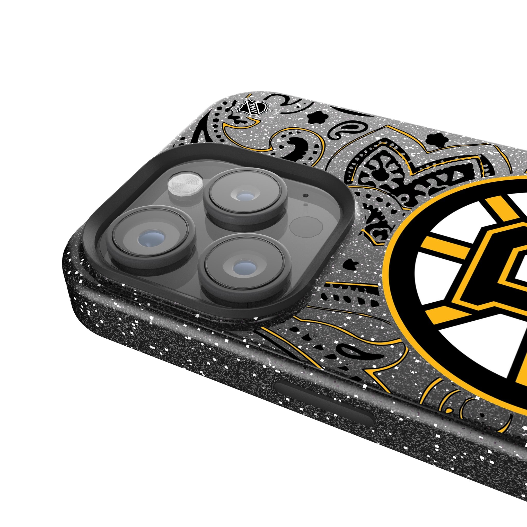 Boston Bruins Paisley Bling Rhinestone Phone Case for iPhone & Samsung - Stylish Protective Cover for Hockey Fans, Game Day & Everyday Use