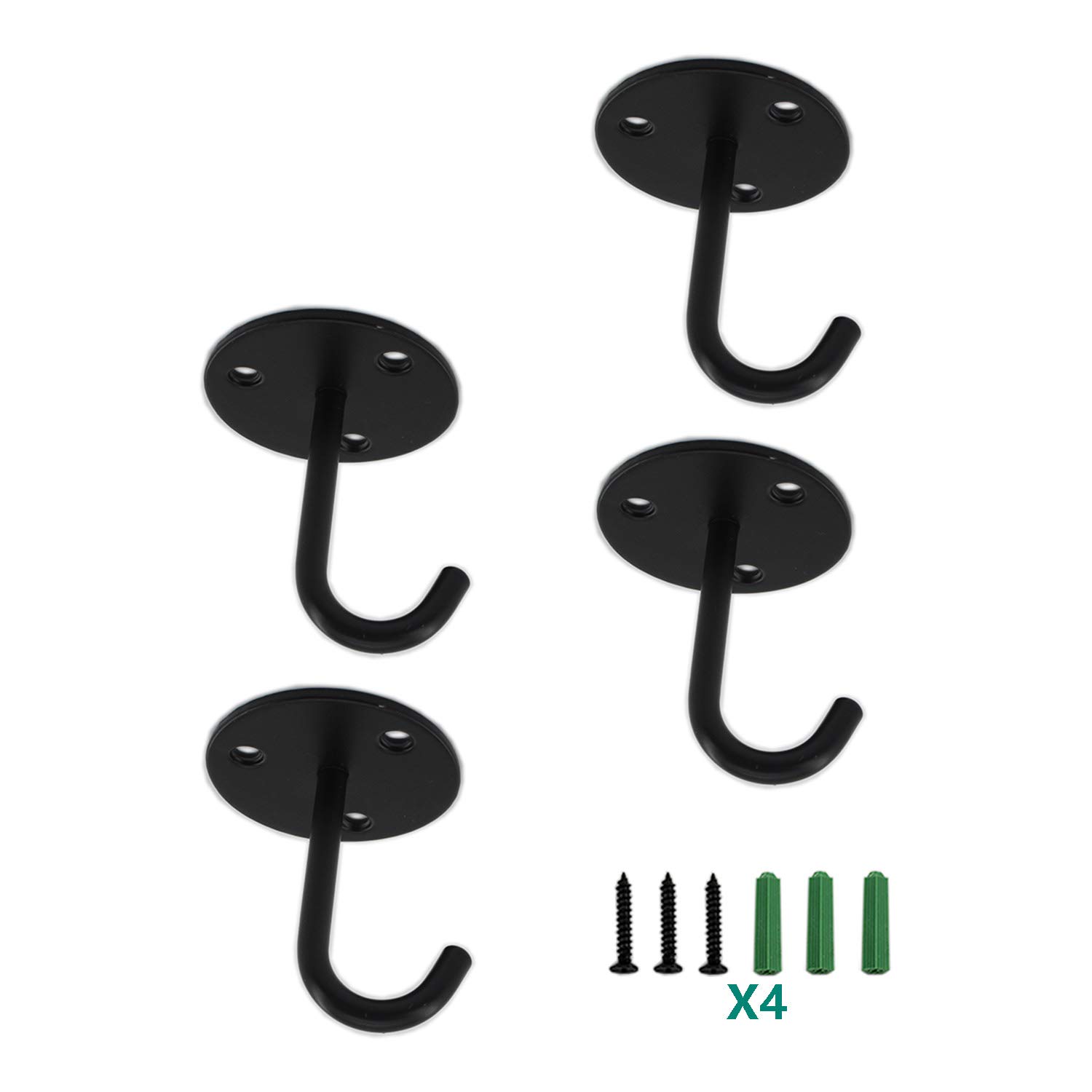 ULIFESTAR Heavy Duty Ceiling Hooks 4 Pack - Plant Hangers, Wall Mounted Utility Hooks for Garage, Lanterns, Flower Pots, Christmas Lights & Wind Chimes - Indoor Outdoor Decorative Hanging Solution for Home & Garden Decor