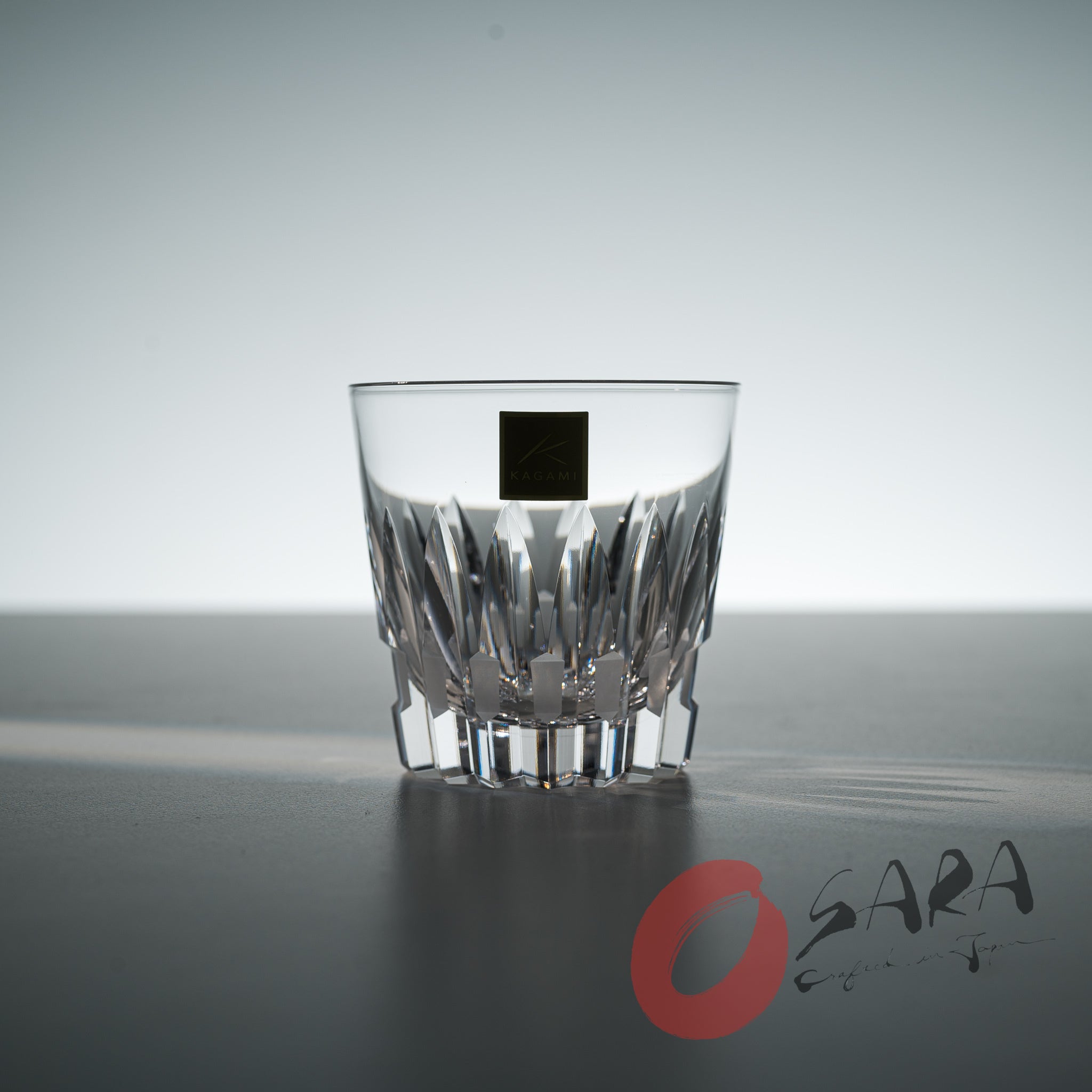 KAGAMI Handmade Japanese Crystal Sake Glass - 120ml Azekura Design | Premium Drinking Cup for Sake, Whiskey & Cocktails | Elegant Gift for Wine Lovers & Home Bar