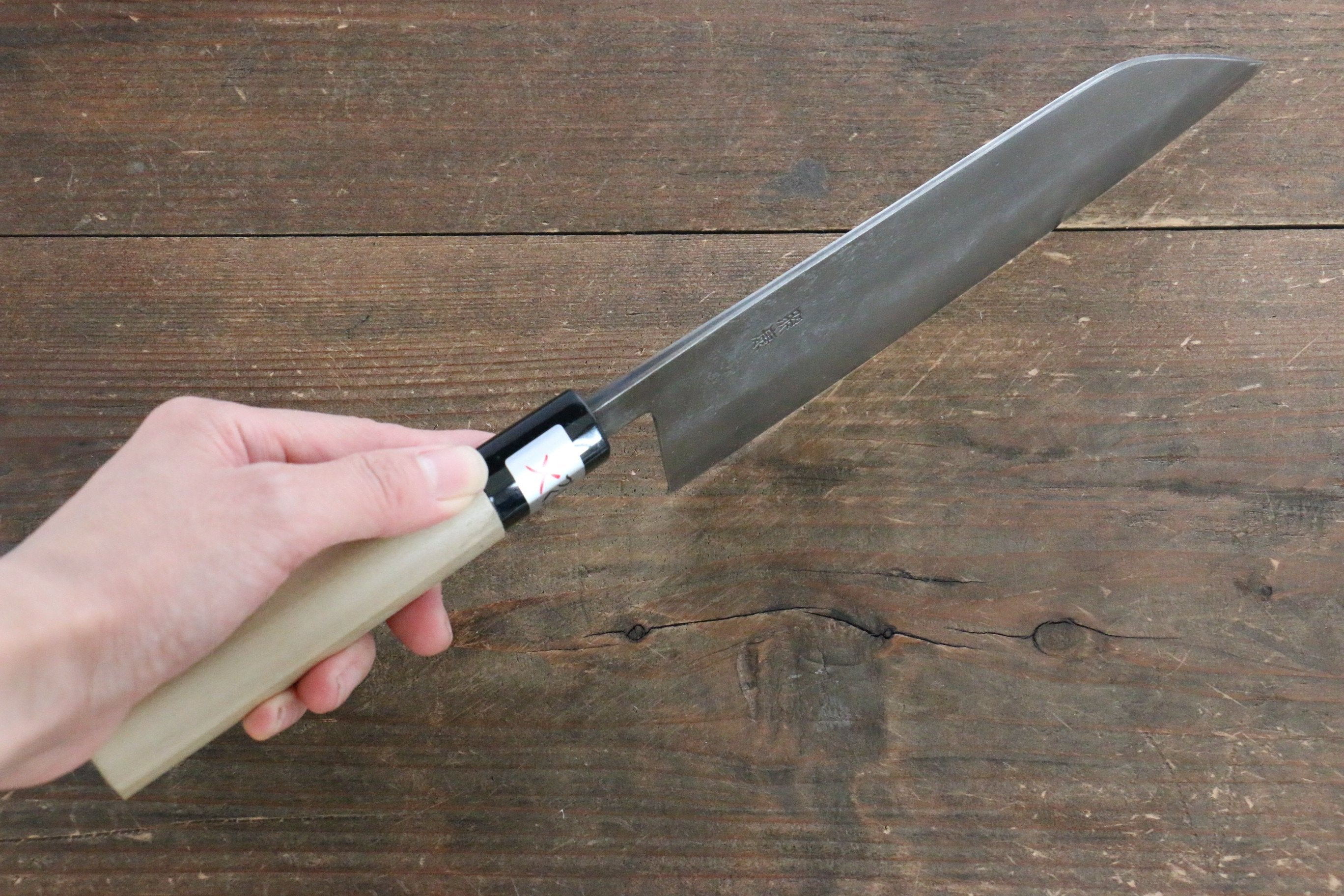 Premium Fujiwara Teruyasu White Steel No.1 Nashiji Santoku Knife 180mm - Magnolia Wood Handle - Japanese Chef Knife for Slicing, Dicing & Chopping - Perfect for Home Cooks & Professional Kitchens
