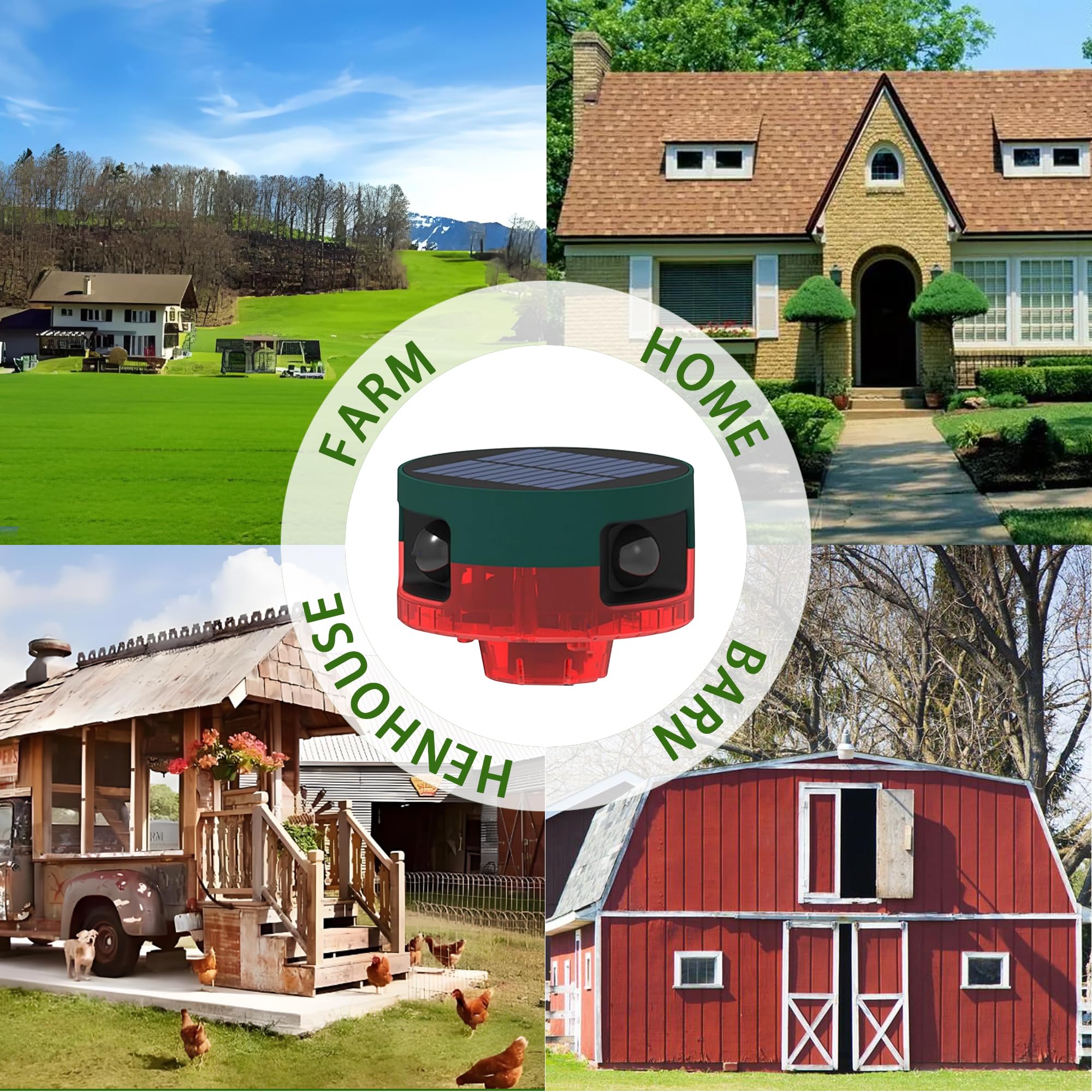 QXMH Solar-Powered Motion Sensor Alarm with 129dB Loud Siren - Dog Barking & Gunshot Sounds, 13 Sound Options, Strobe Light, USB Charging & Recording Function - Ideal for Outdoor Security, Home Protection, and Deterring Intruders