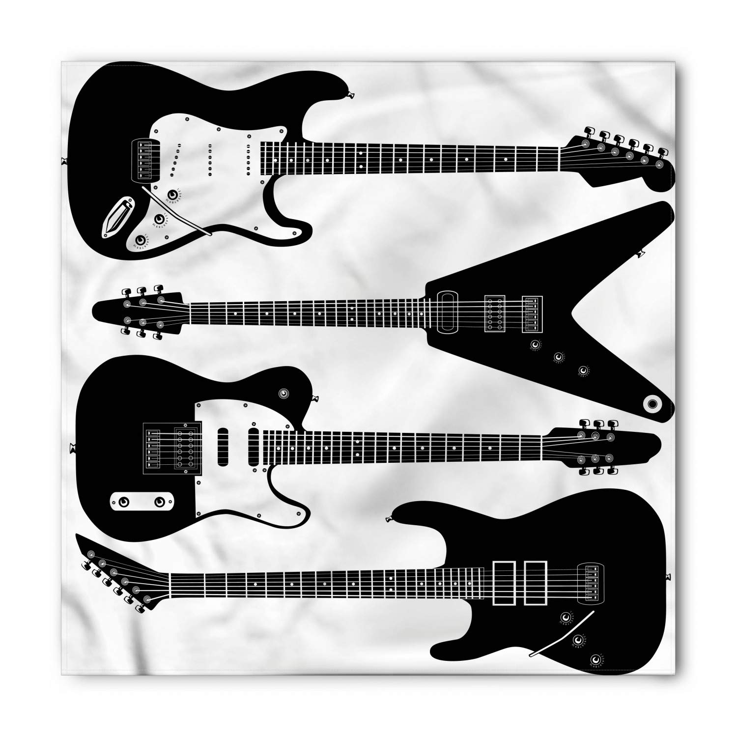 Lunarable Music Bandana - Electric Guitar 6-String Design - Unisex Head & Neck Scarf for Musicians, Rock Fans & Festival Goers - Perfect for Concerts, Music Festivals & Casual Wear