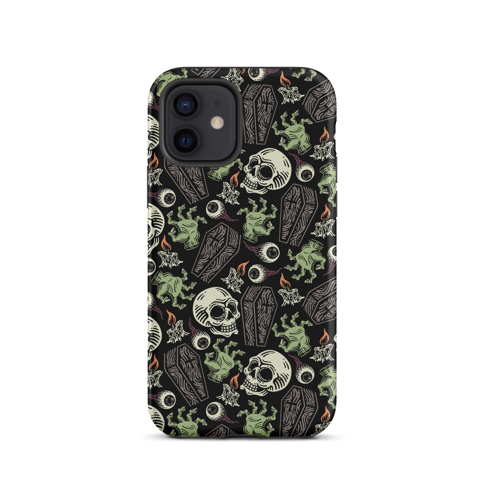 Premium Skeleton Horror iPhone Case - Durable Shockproof Protection for iPhone 12/13/14/15 Pro Max - Gothic Halloween Aesthetic Phone Cover for Parties & Cosplay