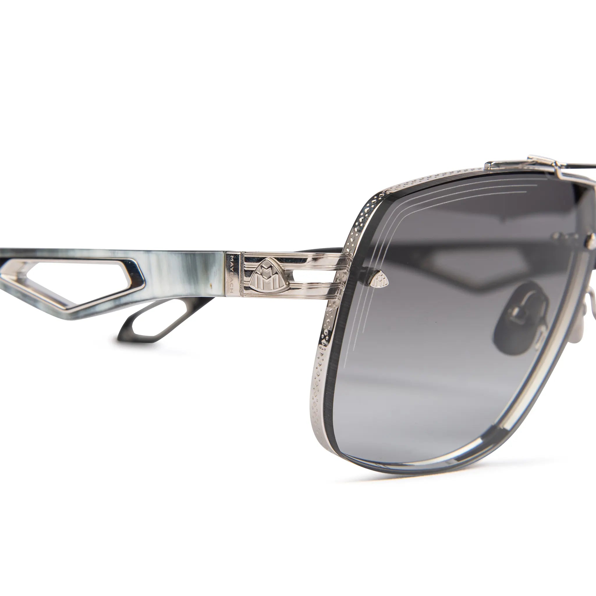 Maybach Eyewear The King II P HT Z63 Platinum Grey Gradient Polarized Sunglasses for Men - Luxury UV Protection Shades for Driving, Travel & Outdoor Activities
