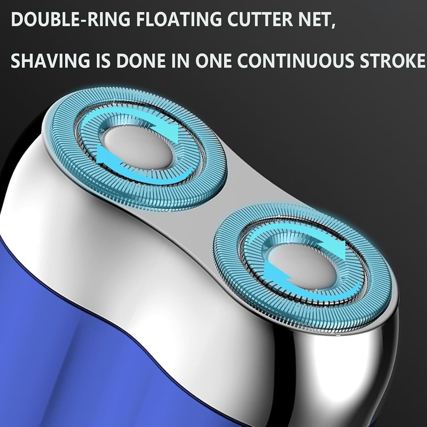 Quatreey Mini Dual-Head Electric Shaver for Men - Portable USB Rechargeable Waterproof Travel Razor - Perfect for Business Trips, Gym & Daily Grooming (Blue)