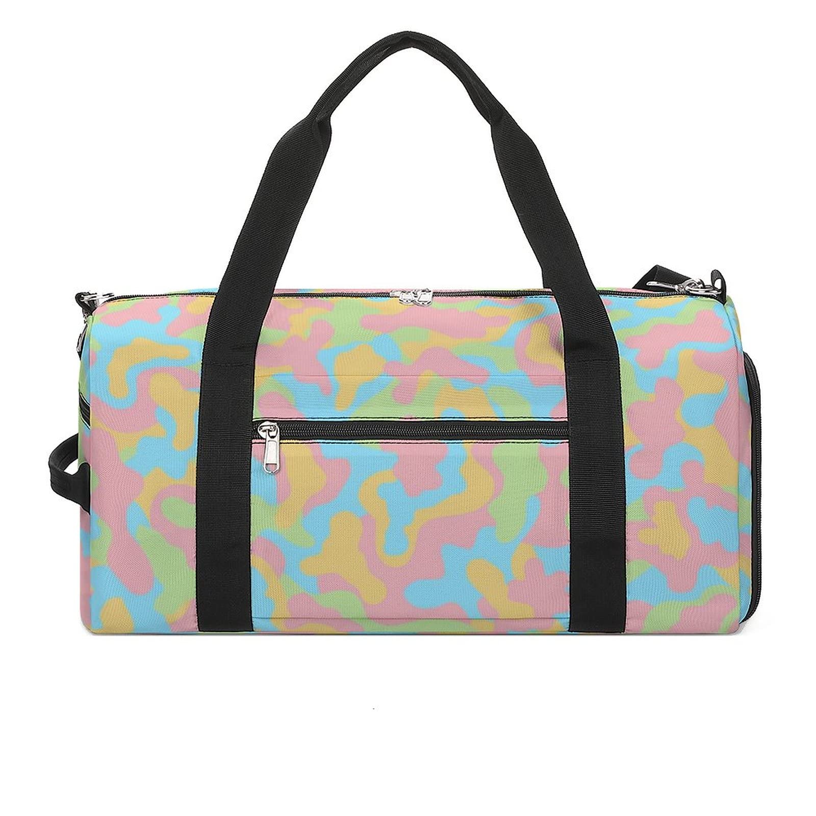 **Camouflage Sports Gym Bag for Men & Women - Durable Travel Duffel Bag with Shoe Compartment - Perfect for Workout, Gym, Travel & Weekend Getaways**