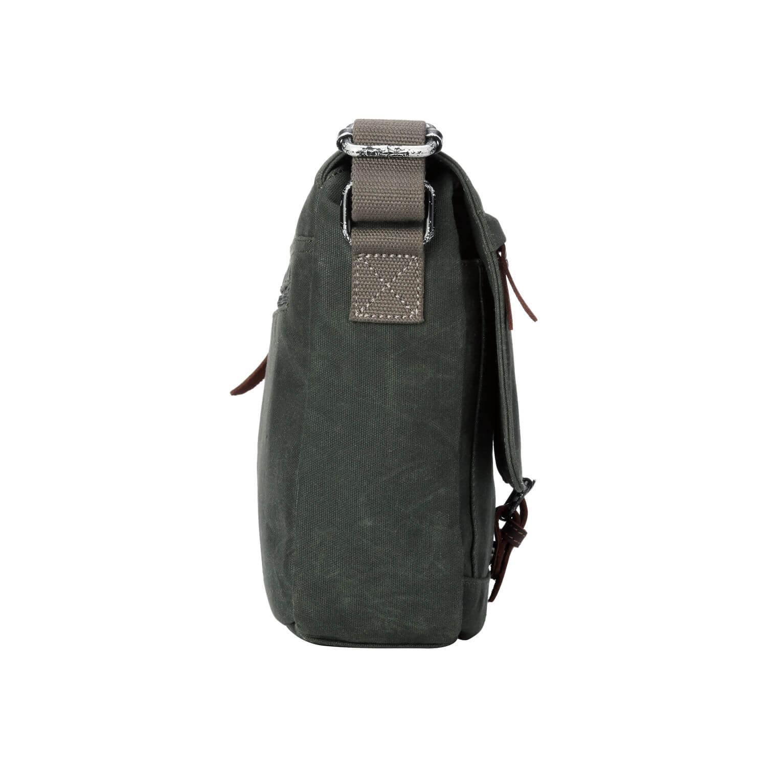 TRP0443 Troop London Heritage Canvas Leather Messenger Bag - Stylish Laptop & Tablet Friendly Travel Bag for Work, School & Daily Commute