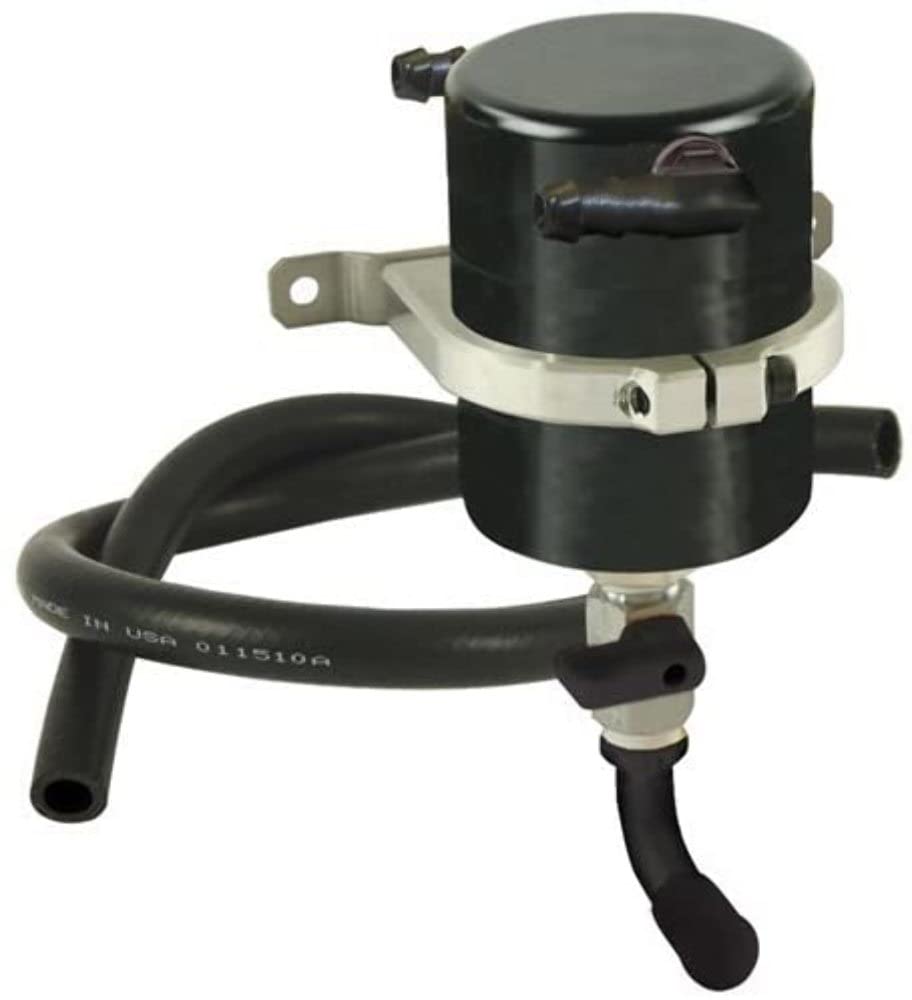 Moroso 85531 Universal Air/Oil Separator Catch Can Kit - Large Black Body for High-Performance Engines | Perfect for Racing, Off-Road & Turbocharged Vehicles