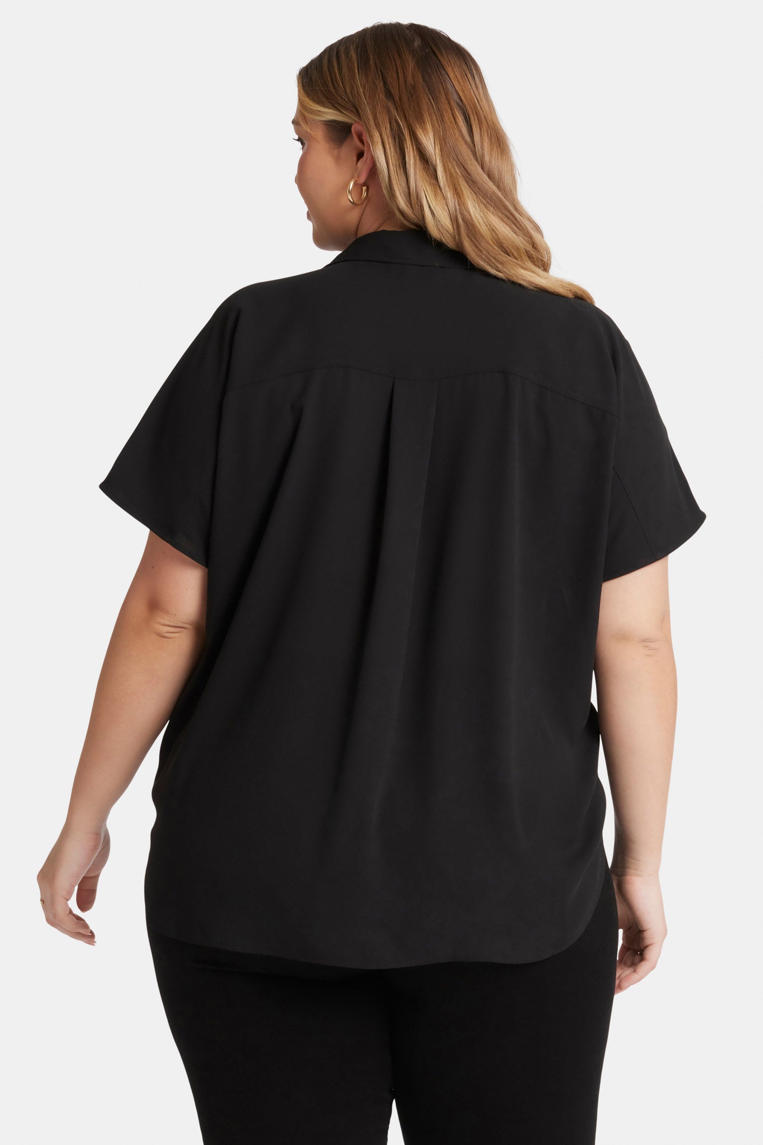 Becky Plus Size Short Sleeve Blouse for Women - Black | Comfortable Casual Top for Work & Everyday Wear
