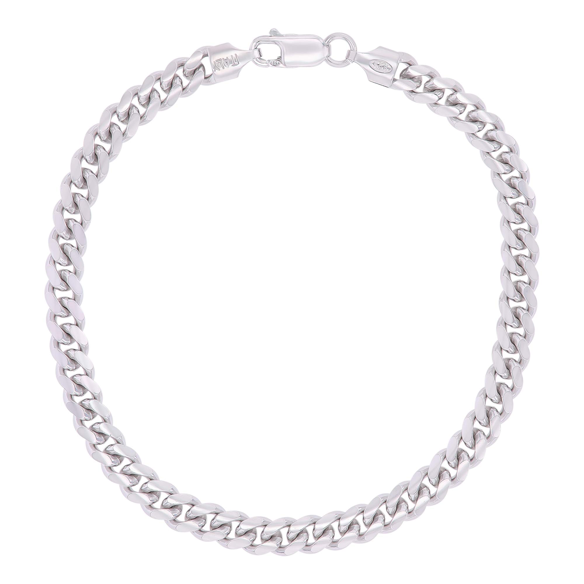 14K Gold or Rhodium Plated 925 Sterling Silver Miami Cuban Chain Necklace for Men | 1mm-13mm Thickness | Durable Italian Style Jewelry | Perfect for Gifts, Parties, and Everyday Wear