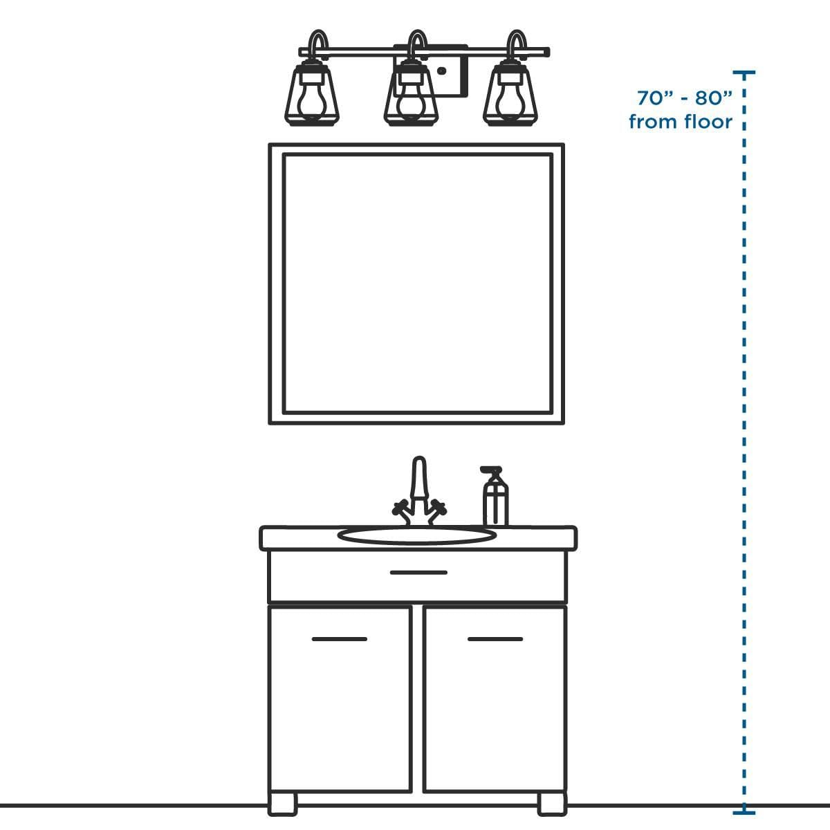 Archie Collection 3-Light Coastal Bathroom Vanity Light - Clear Double Prismatic Glass Shade with Polished Chrome Finish | Perfect for Beach House, Coastal Decor & Modern Bathroom Lighting