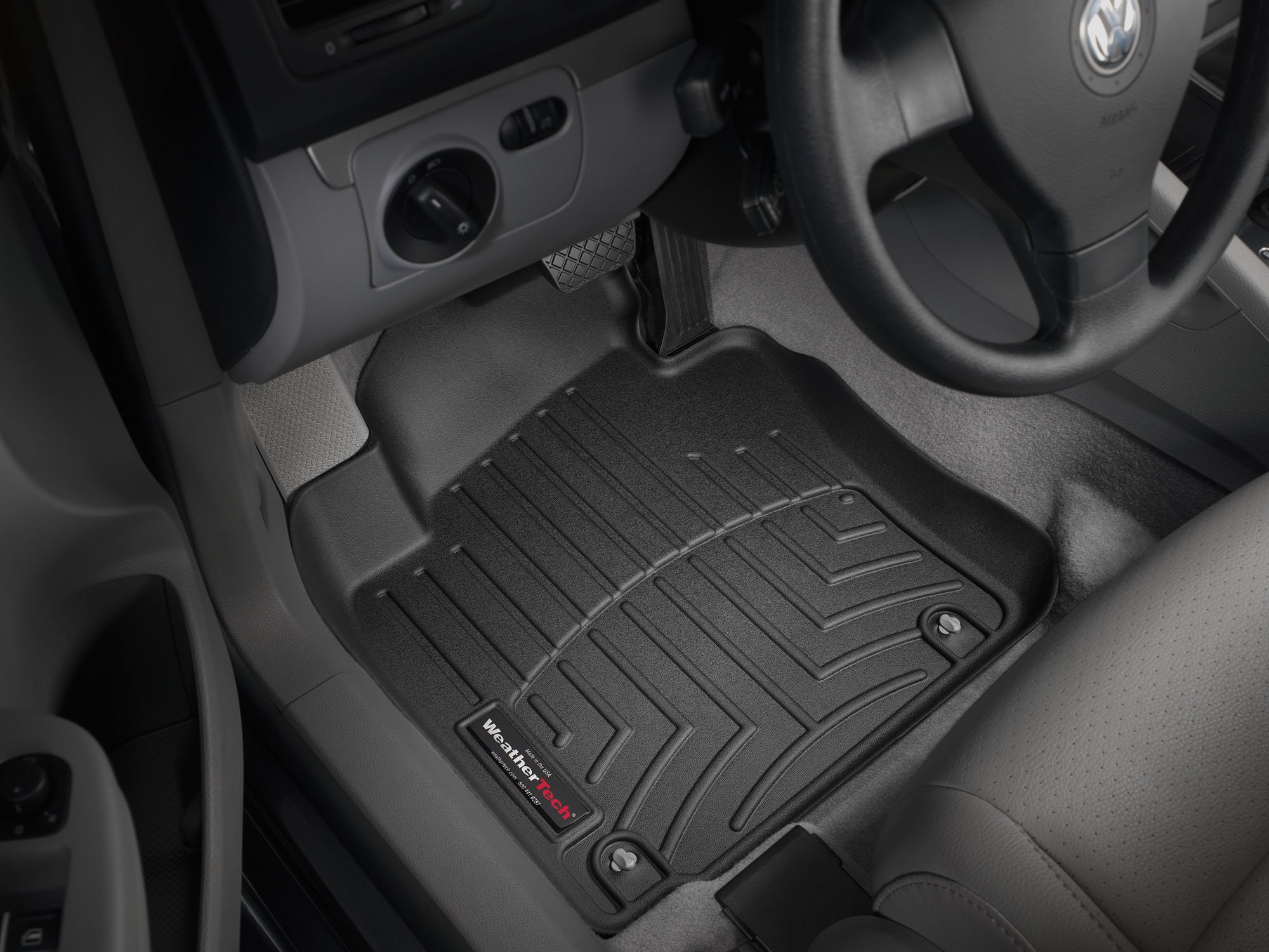 WeatherTech Custom Fit FloorLiners for VW Eos, Golf, Golf R32, Jetta GLI, Jetta - 1st Row (440801), Black - All-Weather Protection for Cars, Trucks & SUVs - Perfect for Road Trips, Commuting & Outdoor Adventures