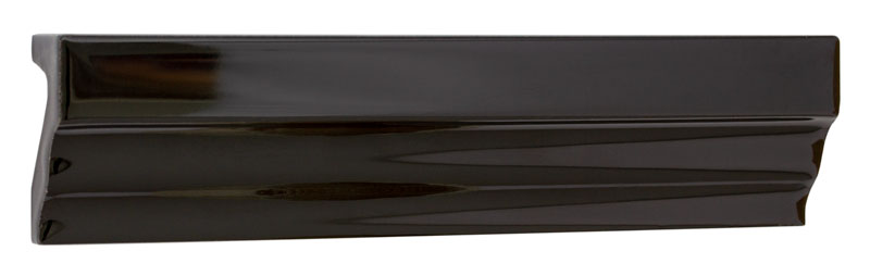 Kakel Victoria Bröstlist 3.5 x 15 cm Black Glossy - Premium Wall Tile Trim for Bathroom & Kitchen Decor
