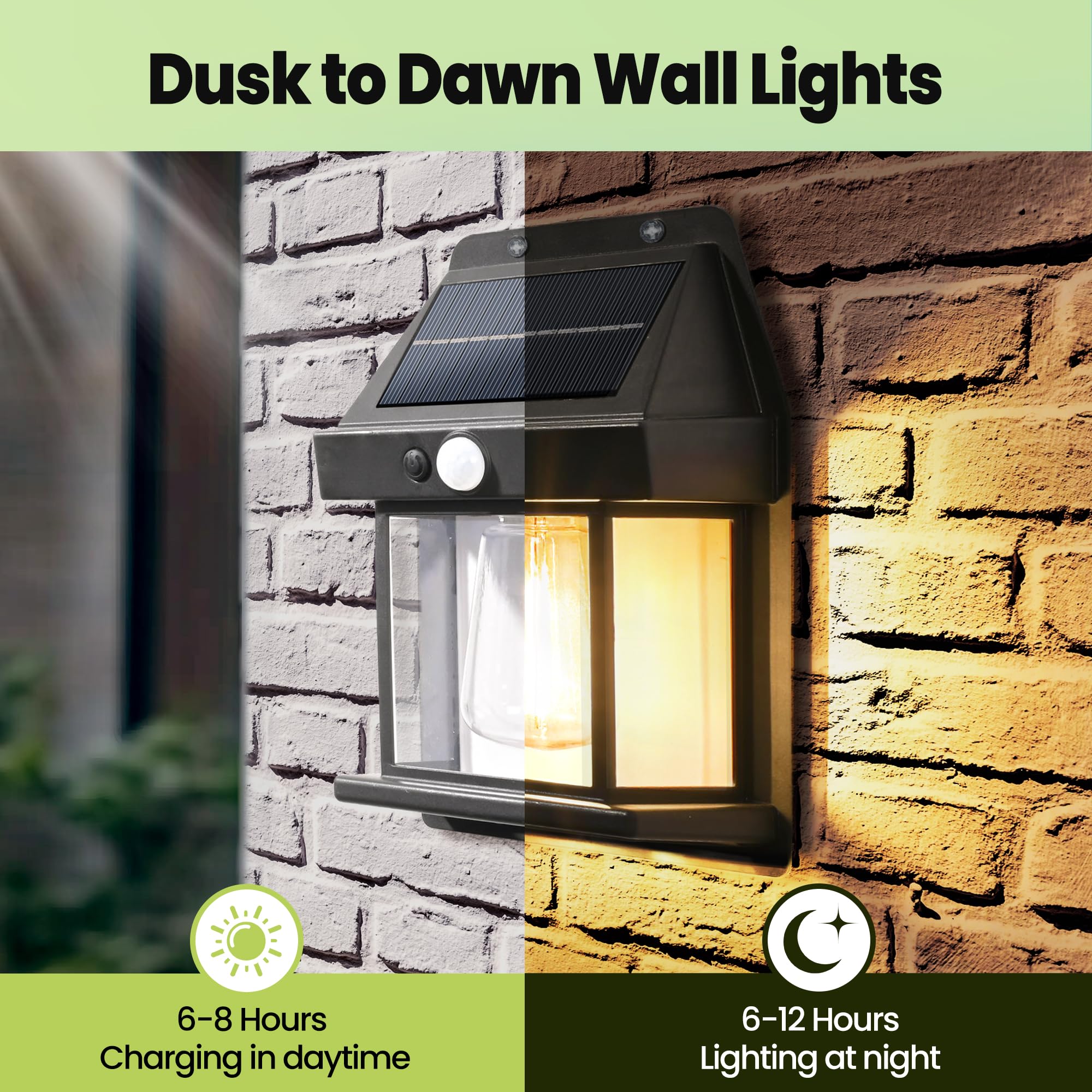 4 Pack Solar Motion Sensor Wall Lights - Waterproof LED Outdoor Lights with 3 Lighting Modes for Deck, Fence, Garage, Barn, Patio & Yard - Perfect for Home Security and Nighttime Illumination
