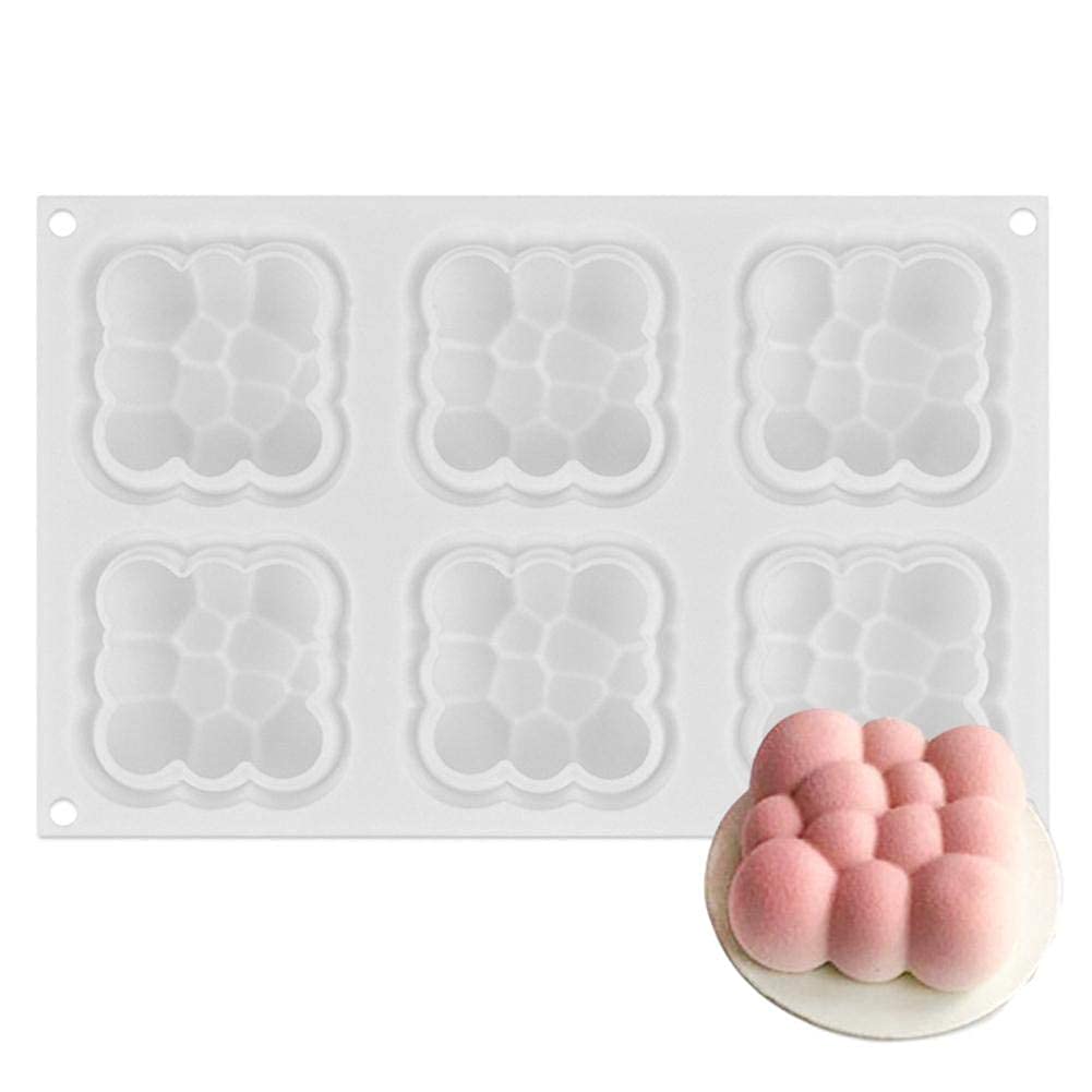 CHQUAN Bubble Cloud Silicone Mold - 3D Square Baking Mold for Cakes, Desserts, Soap, Jelly, Bread, Pudding & Muffins | Perfect for DIY Baking, Candy Making & Home Decor
