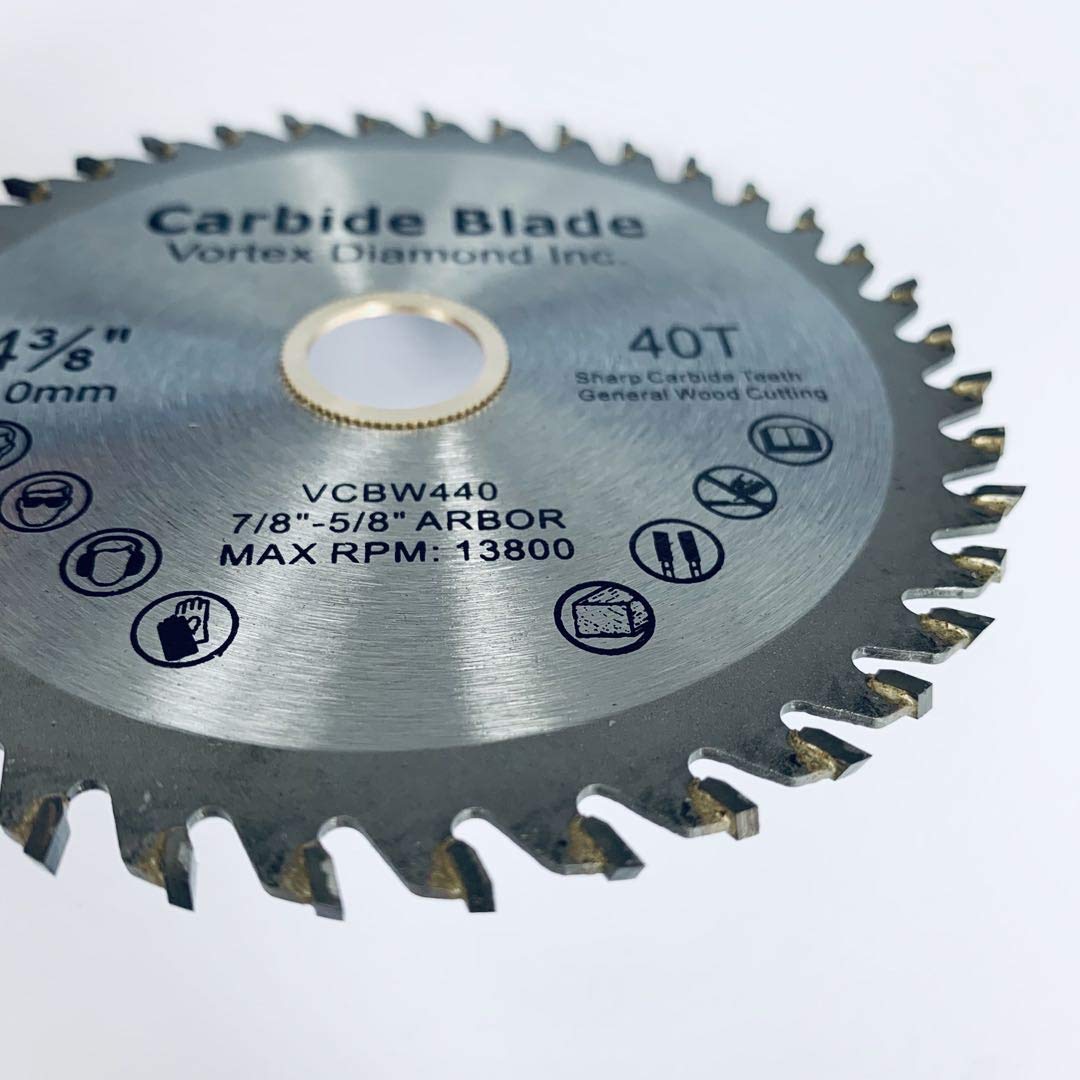 (10 Pack) VORTEX DIAMOND VWB 4-3/8 Inch 40 Teeth TCT Circular Saw Blade for Hardwood & Softwood - Premium General Purpose Cutting Tool - Perfect for DIY Projects, Woodworking, and Construction Work