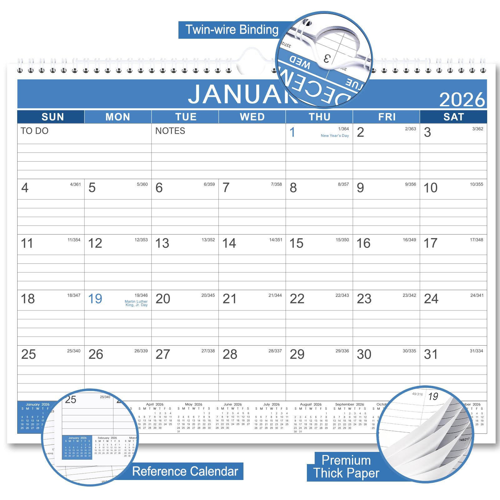 2025-2026 Wall Calendar with Thick Paper | 18 Months (July 2025 - December 2026) | 14.8