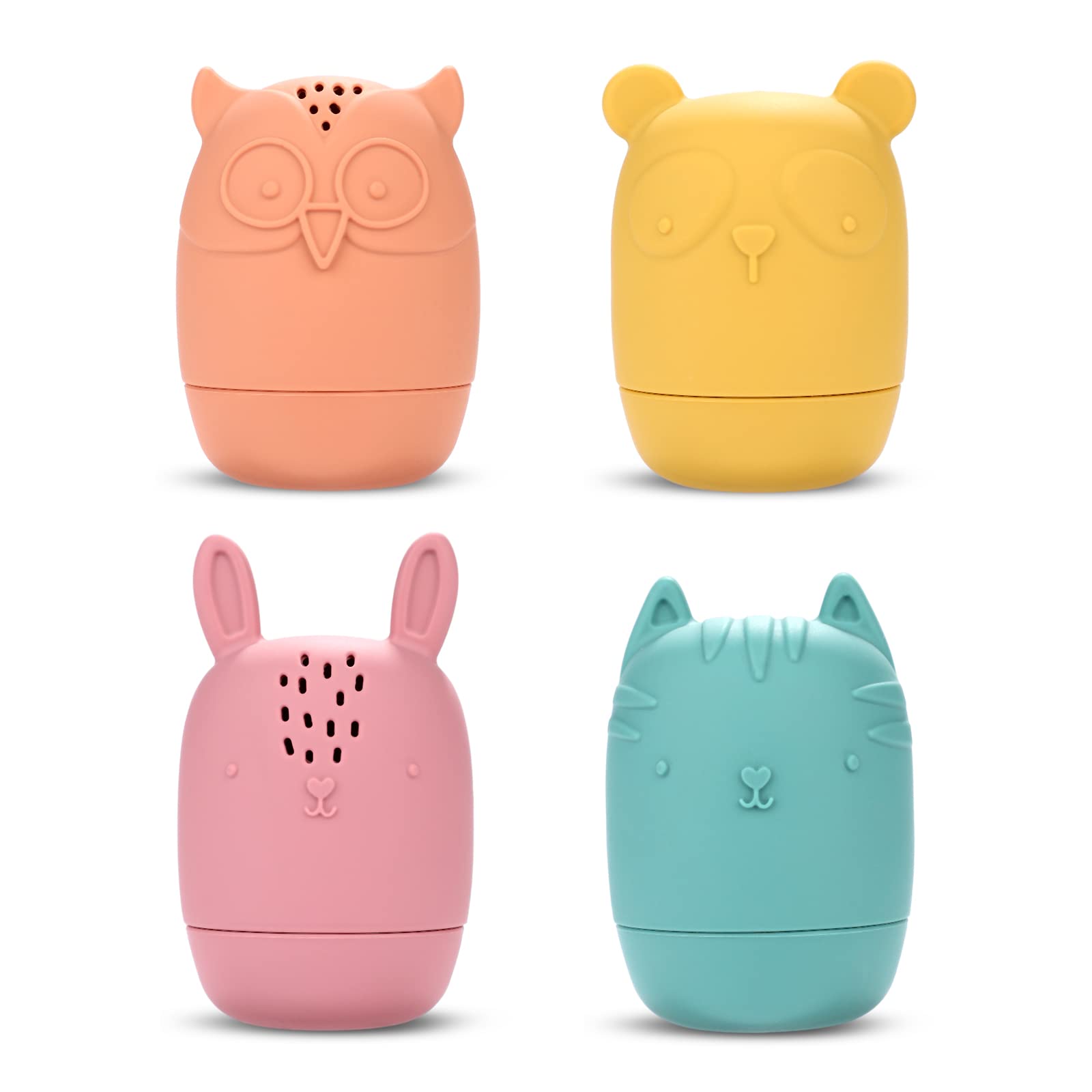 4pcs Mold-Free Silicone Bath Toys for Toddlers - Detachable & Interactive Bathtub Toys for Babies & Infants (4 Colors) | Fun Learning & Sensory Play During Bath Time, Baby Shower Gift Idea