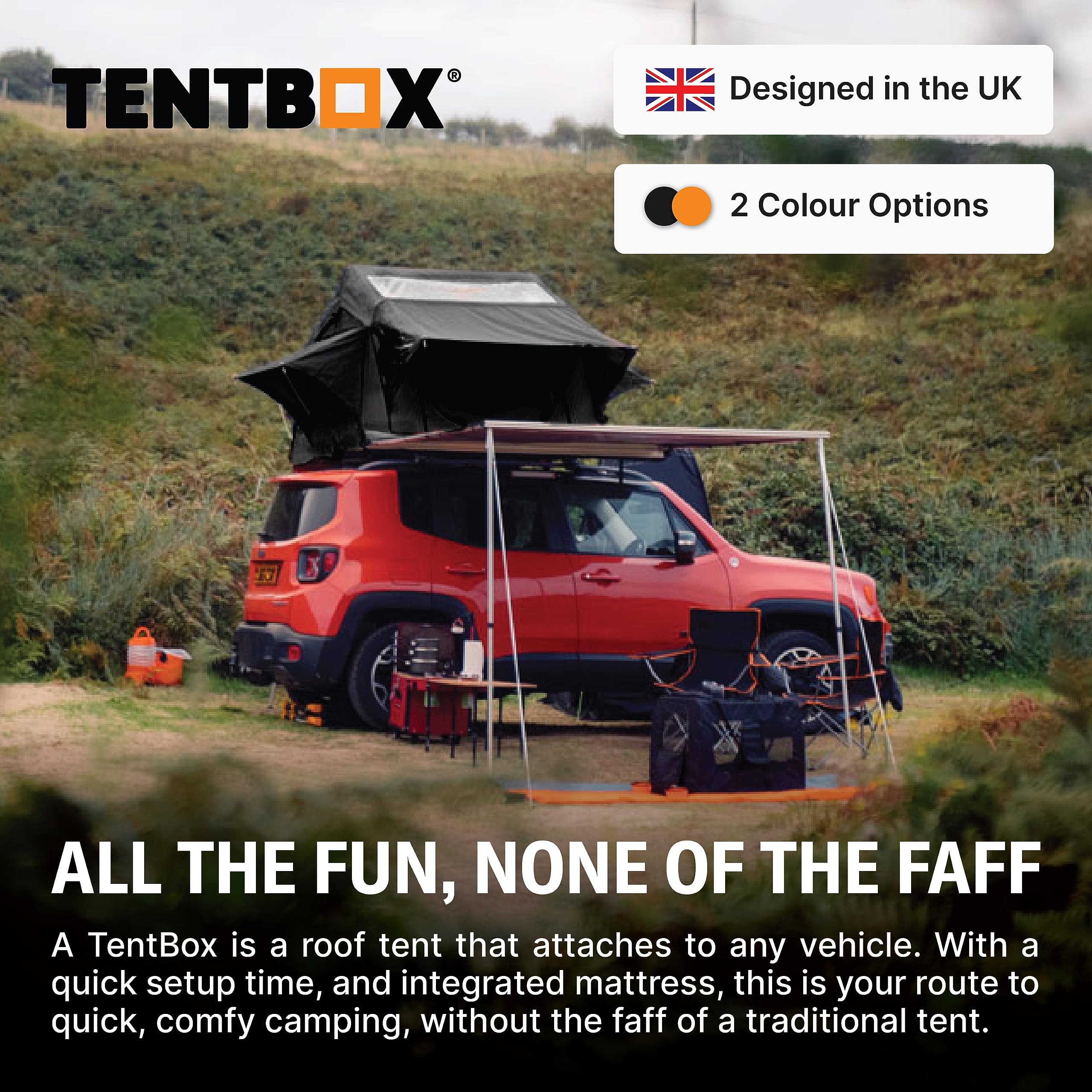 Lite - Car Roof Top Tent for Camping | TentBox 4-Season Waterproof Roof Tent | Fits Most Cars | Premium Fold-Out Design & 30-Second Setup | Perfect for Road Trips, Overlanding & Outdoor Adventures
