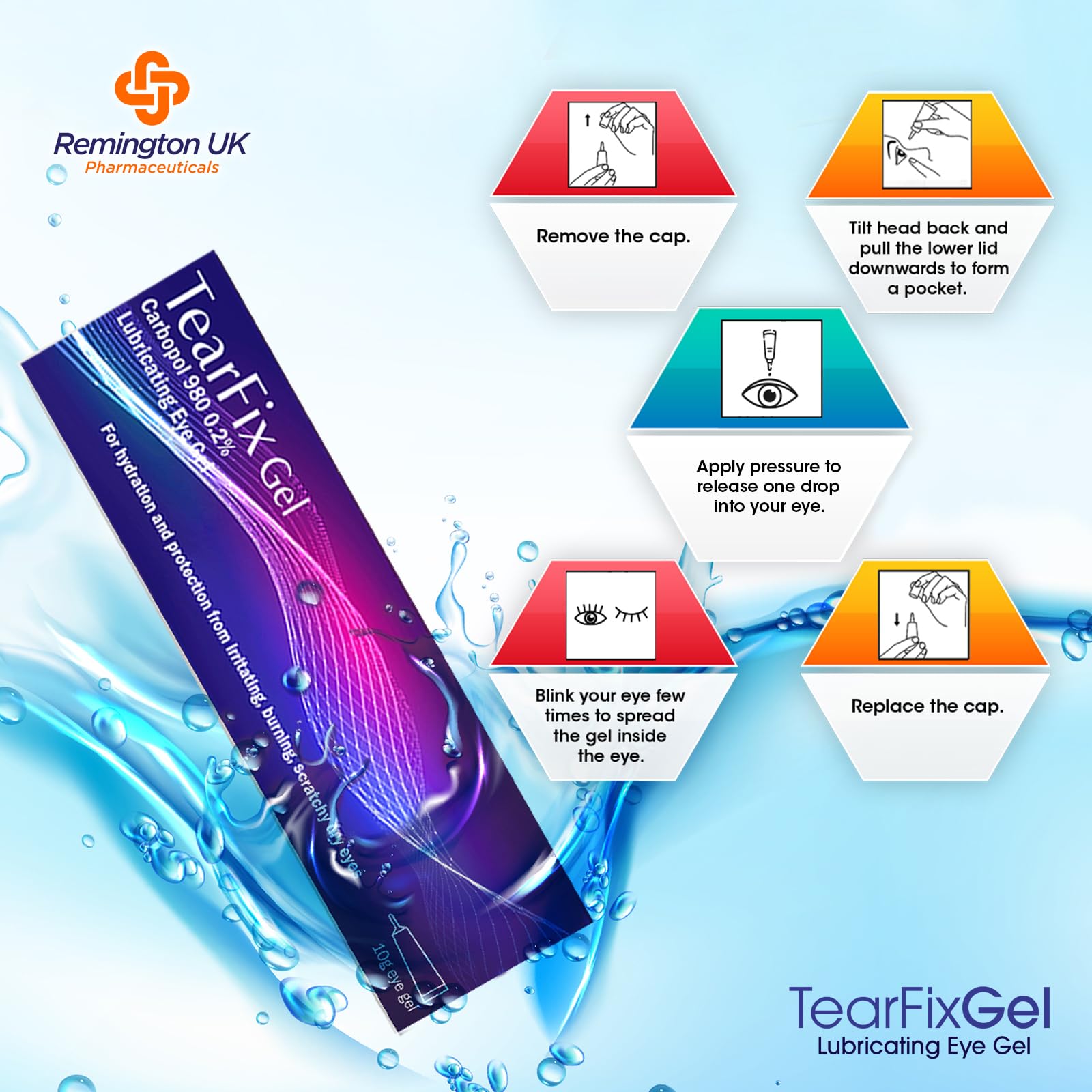 TearFix Carbopol 980 0.2% Lubricating Eye Gel for Dry, Irritated & Tired Eyes - Soothing Eye Drops for Contact Lens Wearers & Computer Users (1 Pack) - Perfect for Nighttime Relief & Office Work